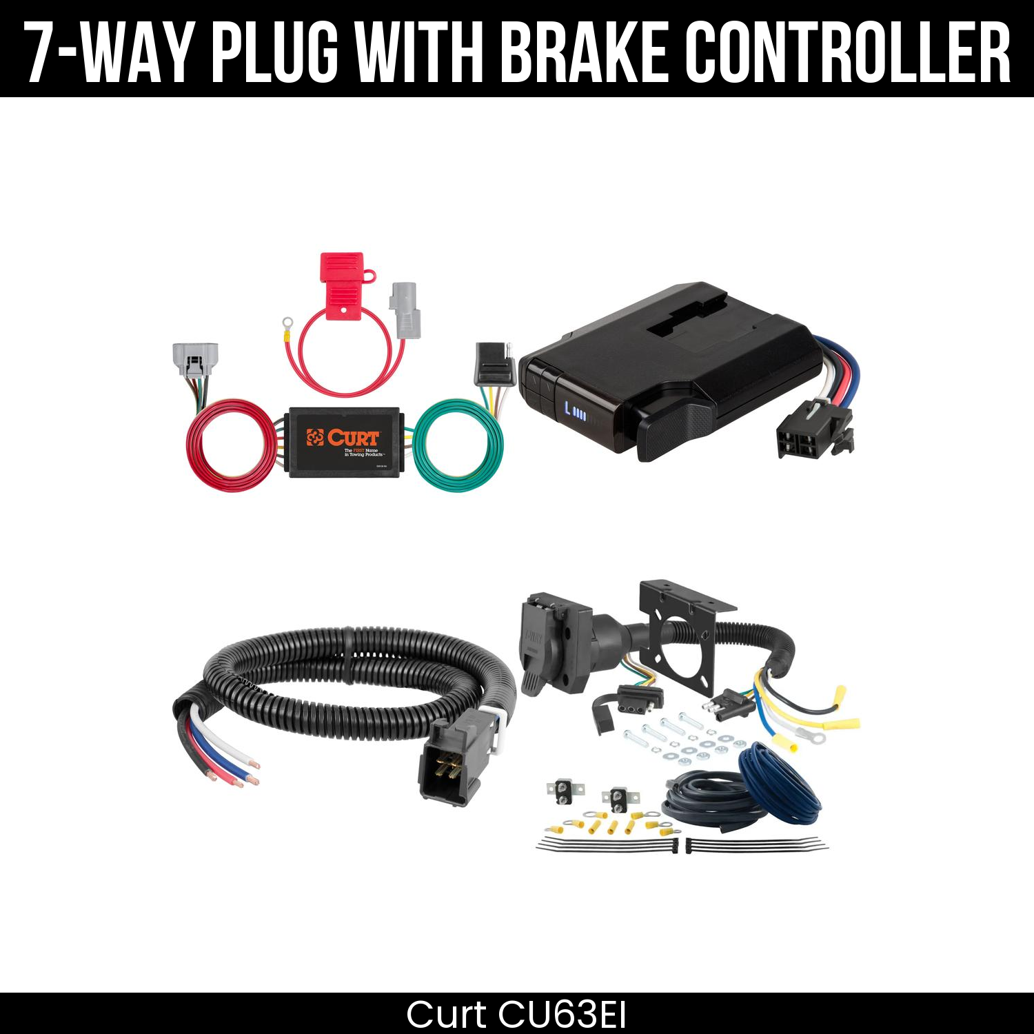 Trailer Wiring 7-Way Plug w/ Bracket , Venturer Brake Control