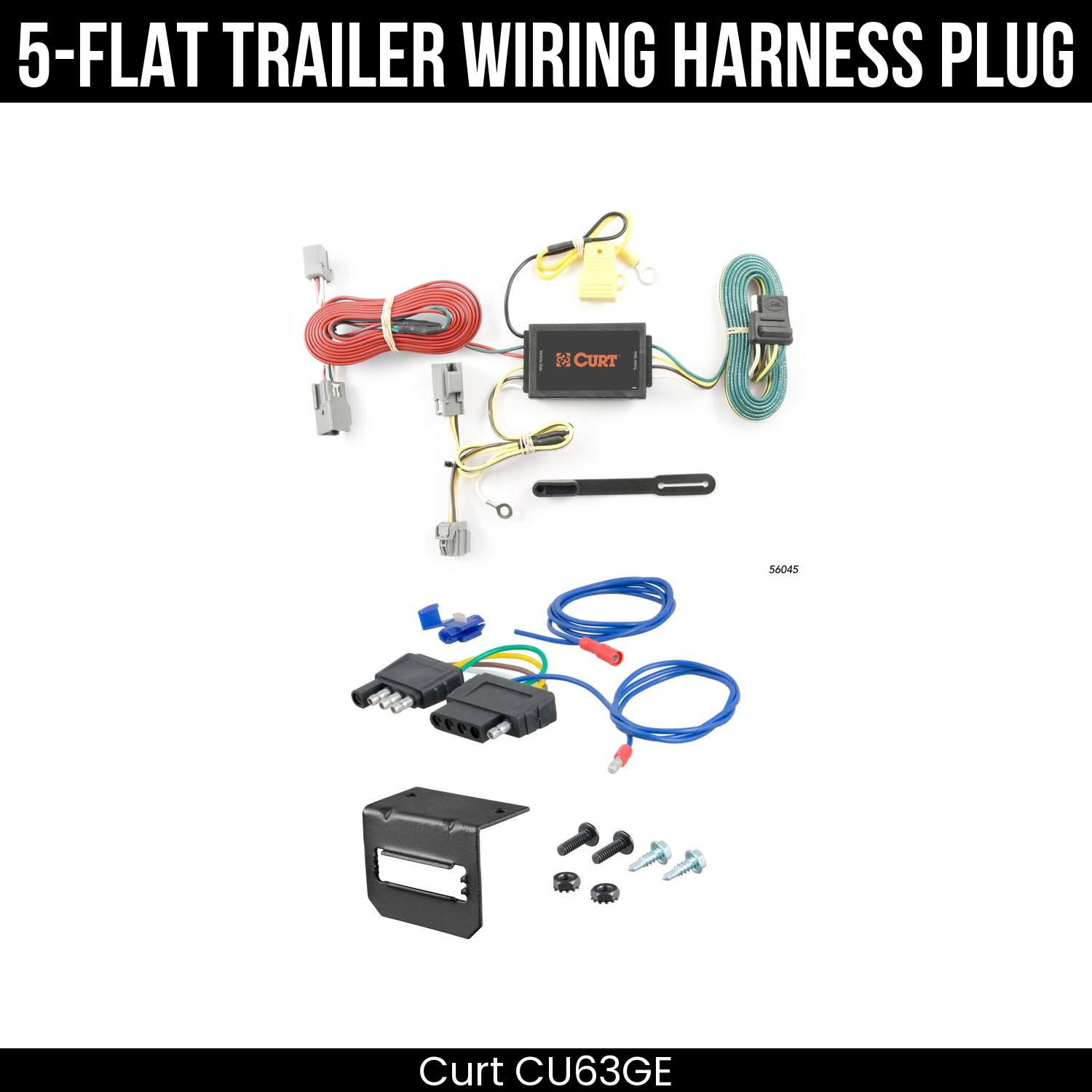 Trailer Wiring 5-Flat Plug w/ Bracket