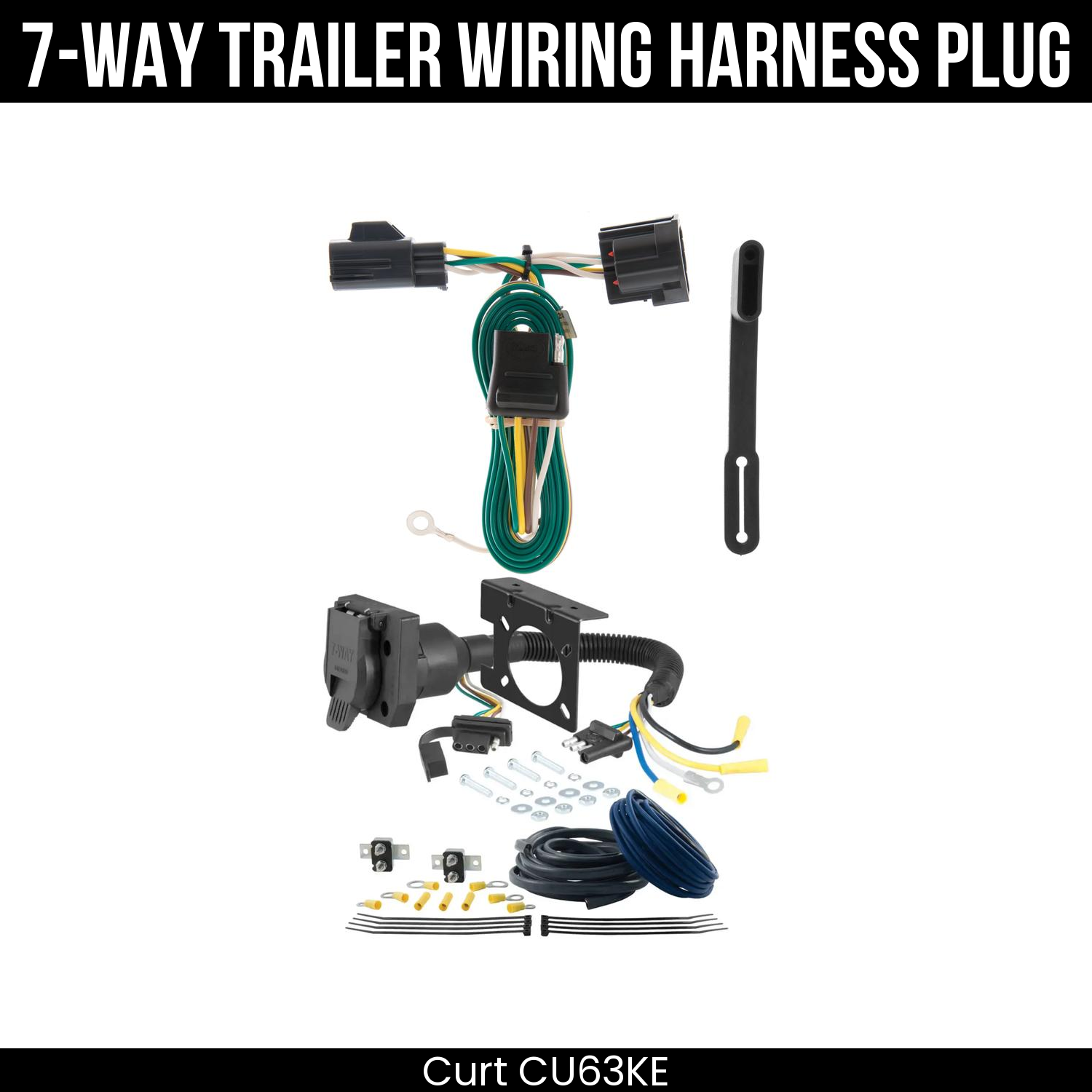 Trailer Wiring 7-Way Plug w/ Bracket