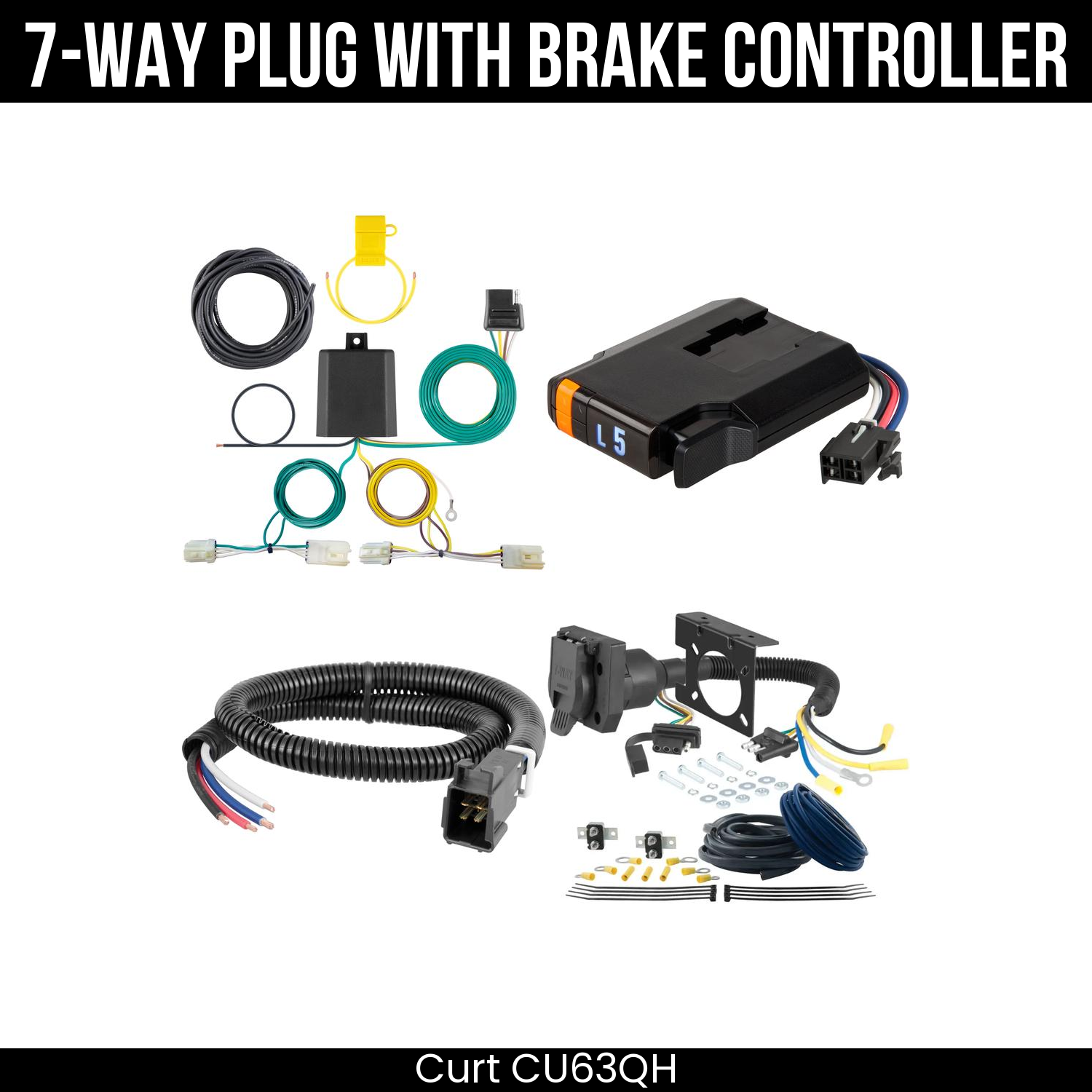 Trailer Wiring 7-Way Plug w/ Bracket , Discovery Next Brake Control