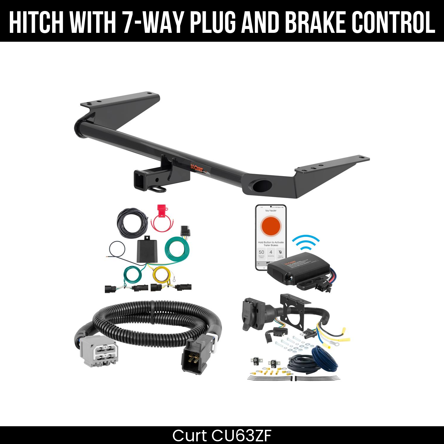 Trailer Hitch , 7-Way , Echo Under-Dash Brake Control