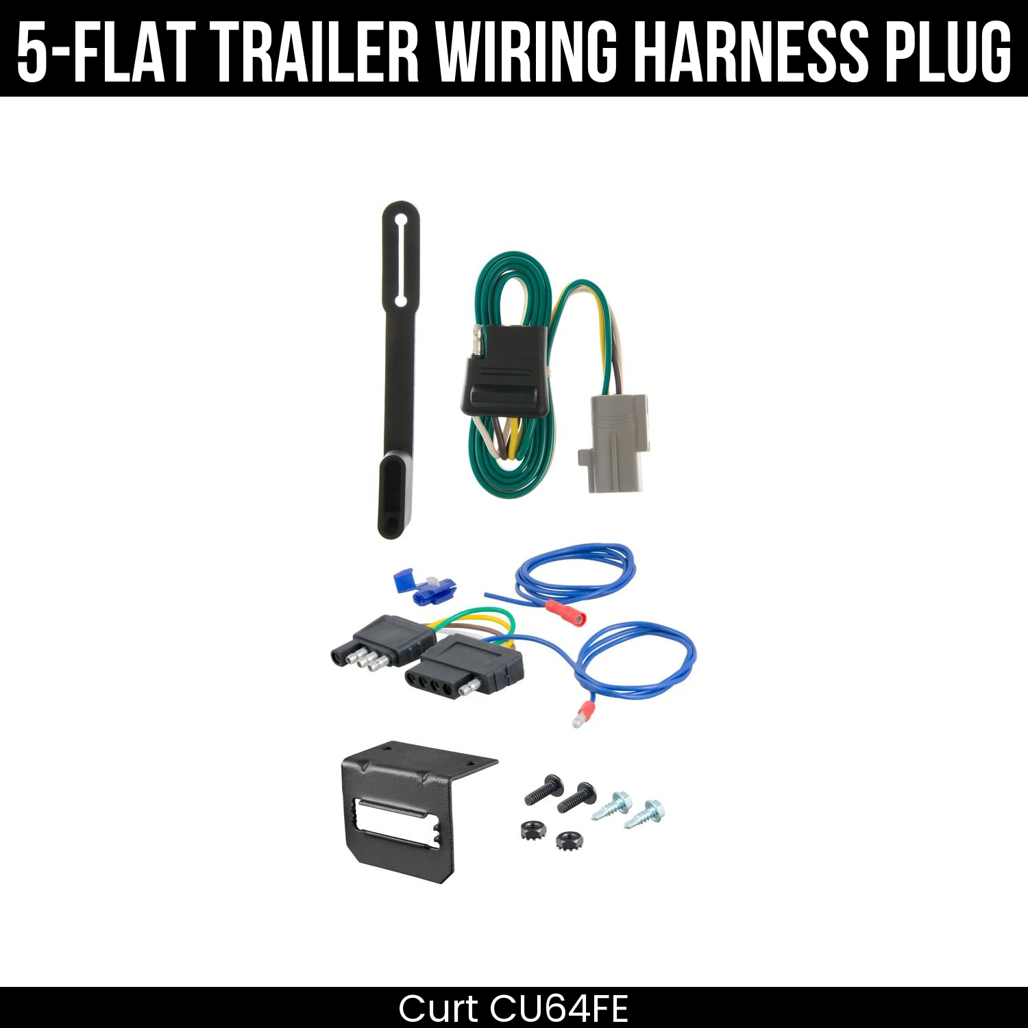 Trailer Wiring 5-Flat Plug w/ Bracket