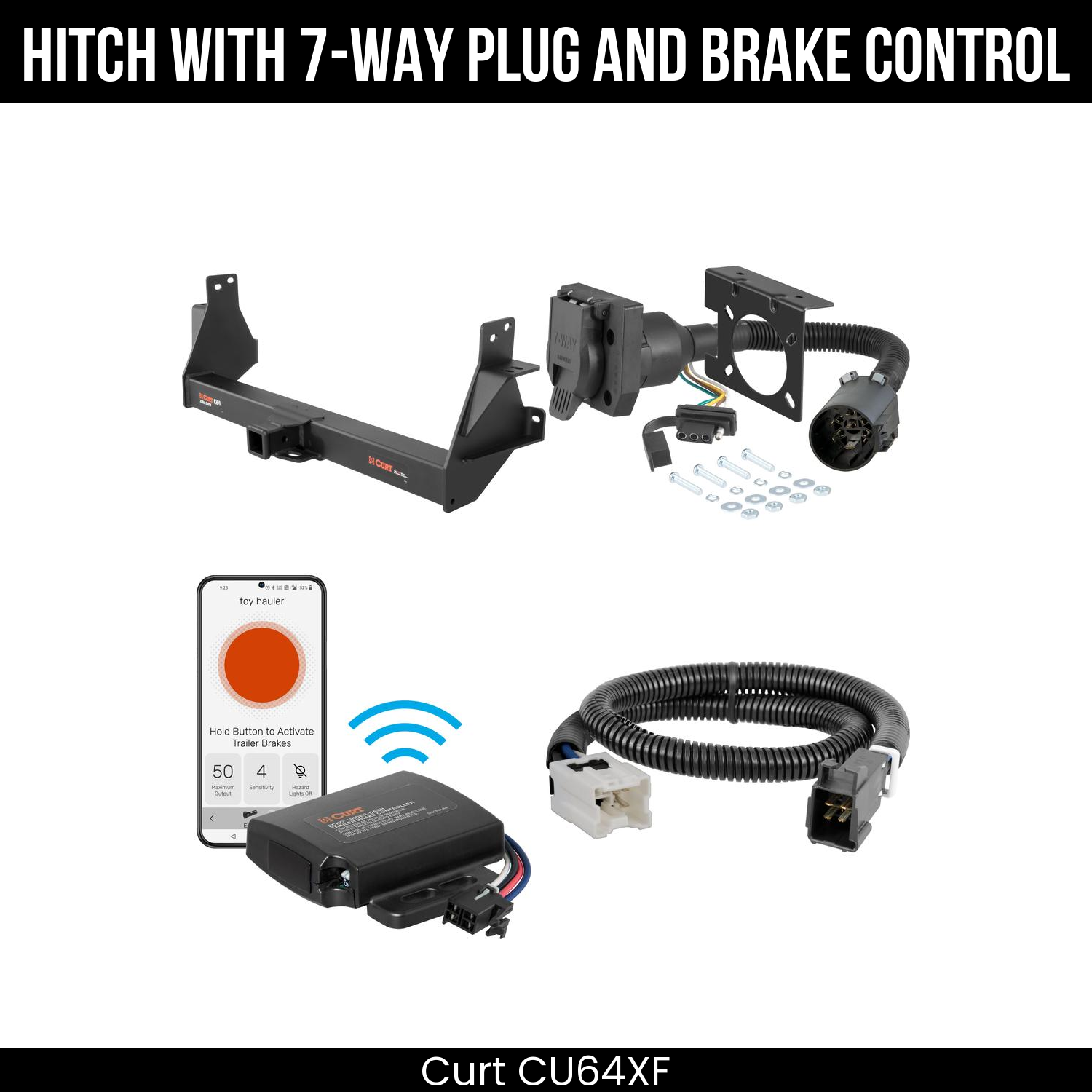 Trailer Hitch , 7-Way , Echo Under-Dash Brake Control