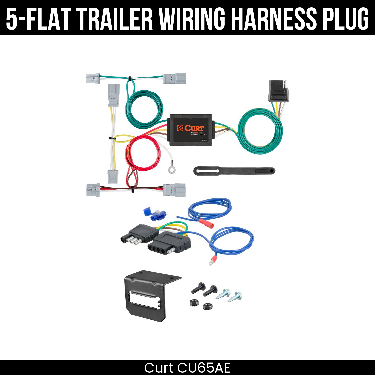 Trailer Wiring 5-Flat Plug w/ Bracket