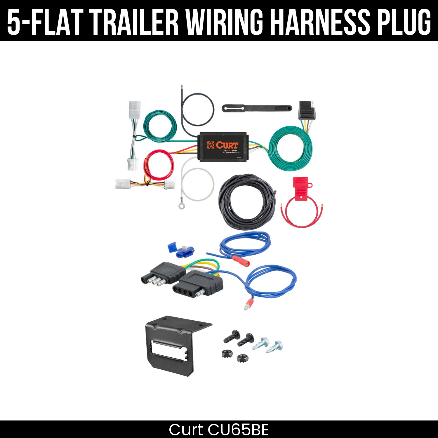 Trailer Wiring 5-Flat Plug w/ Bracket