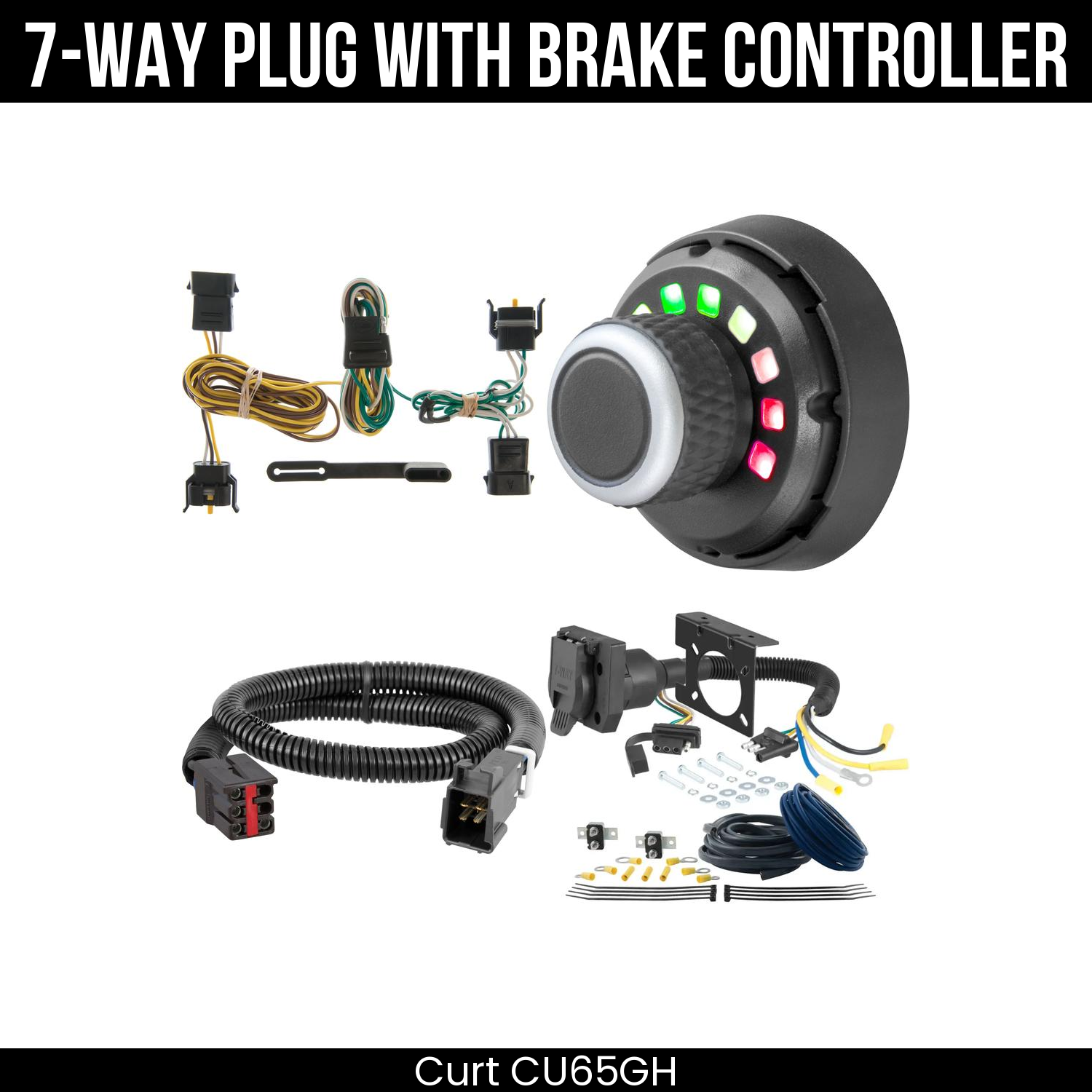 Trailer Wiring 7-Way Plug w/ Bracket , Spectrum Brake Control