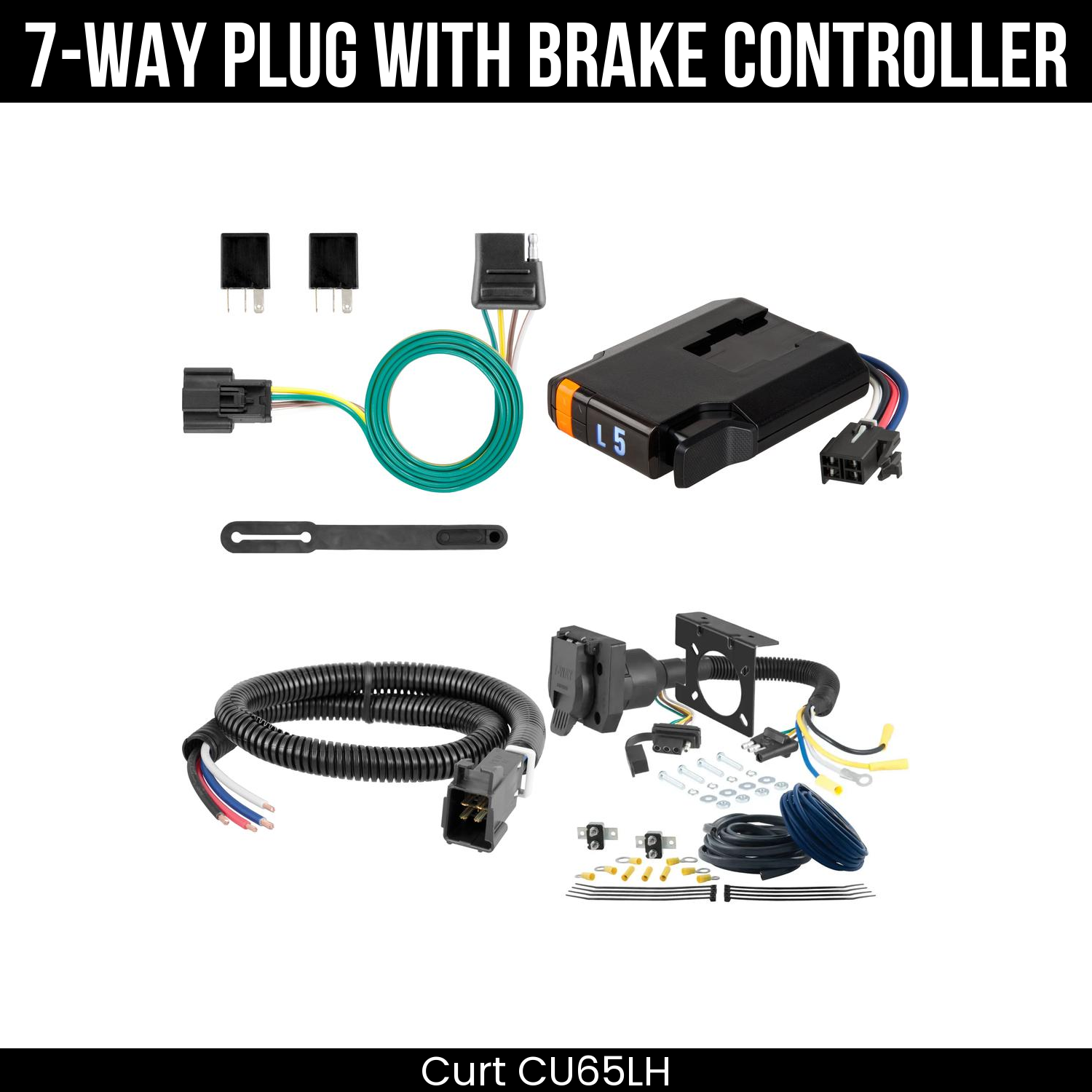 Trailer Wiring 7-Way Plug w/ Bracket , Discovery Next Brake Control