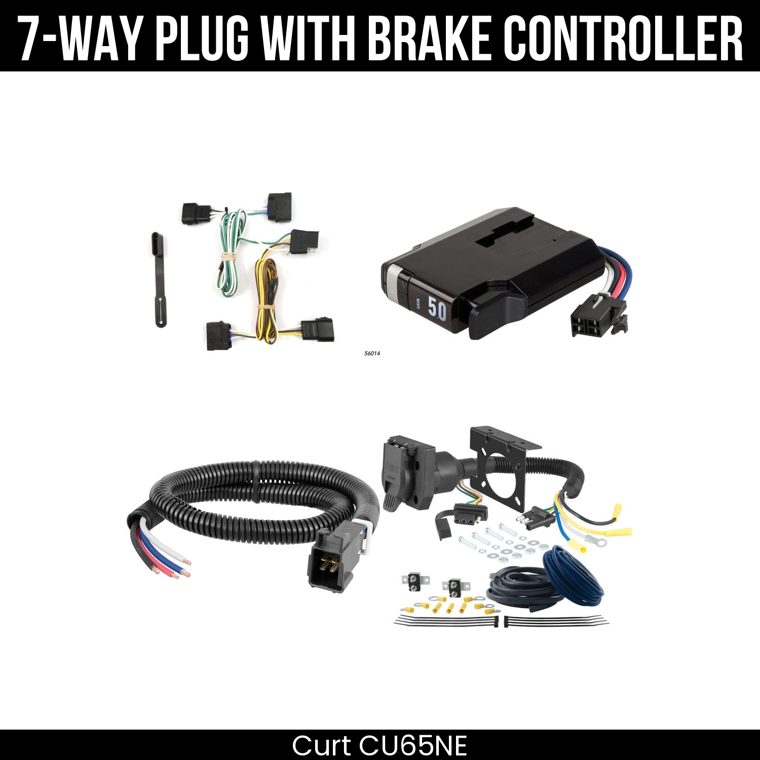 Trailer Wiring 7-Way Plug w/ Bracket , TriFlex NEXT Brake Control