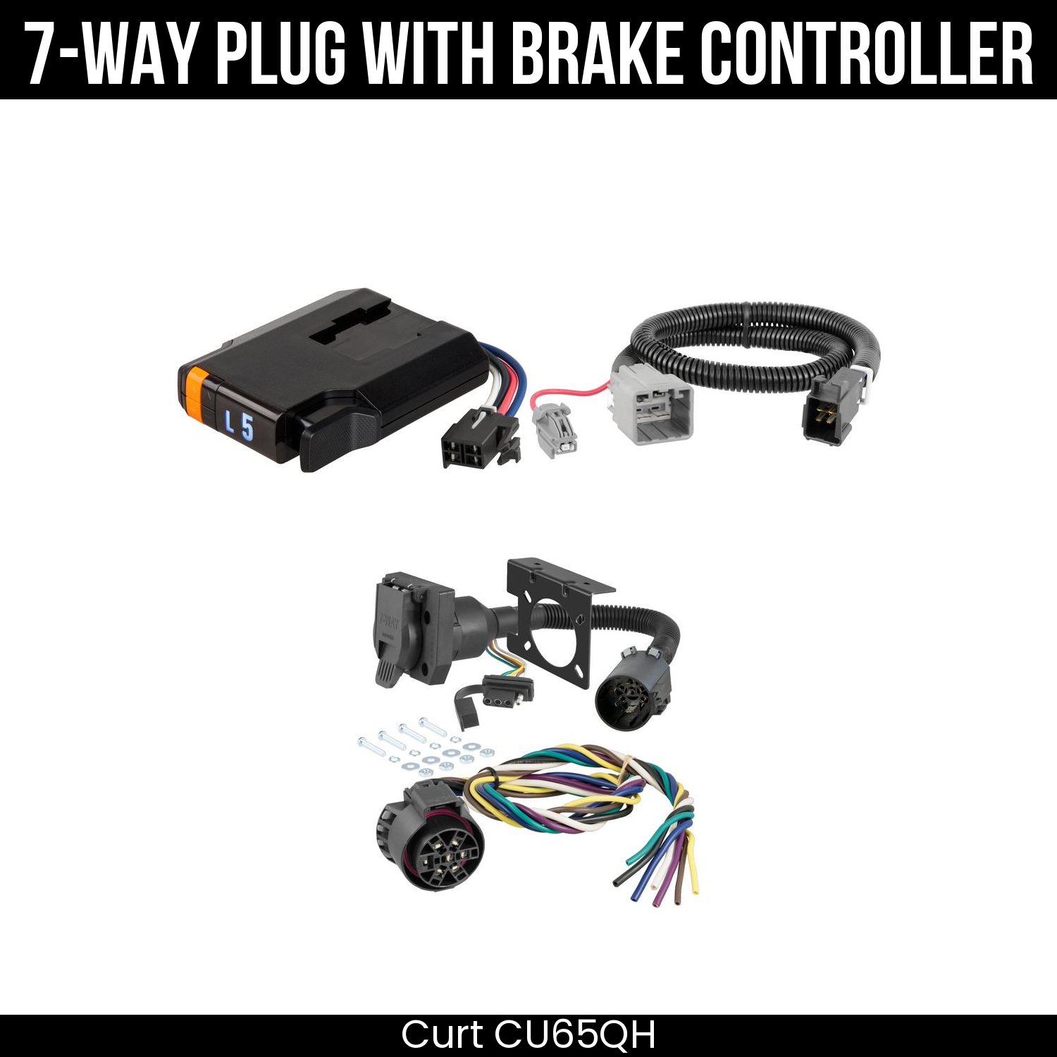 Trailer Wiring 7-Way Plug w/ Bracket , Discovery Next Brake Control