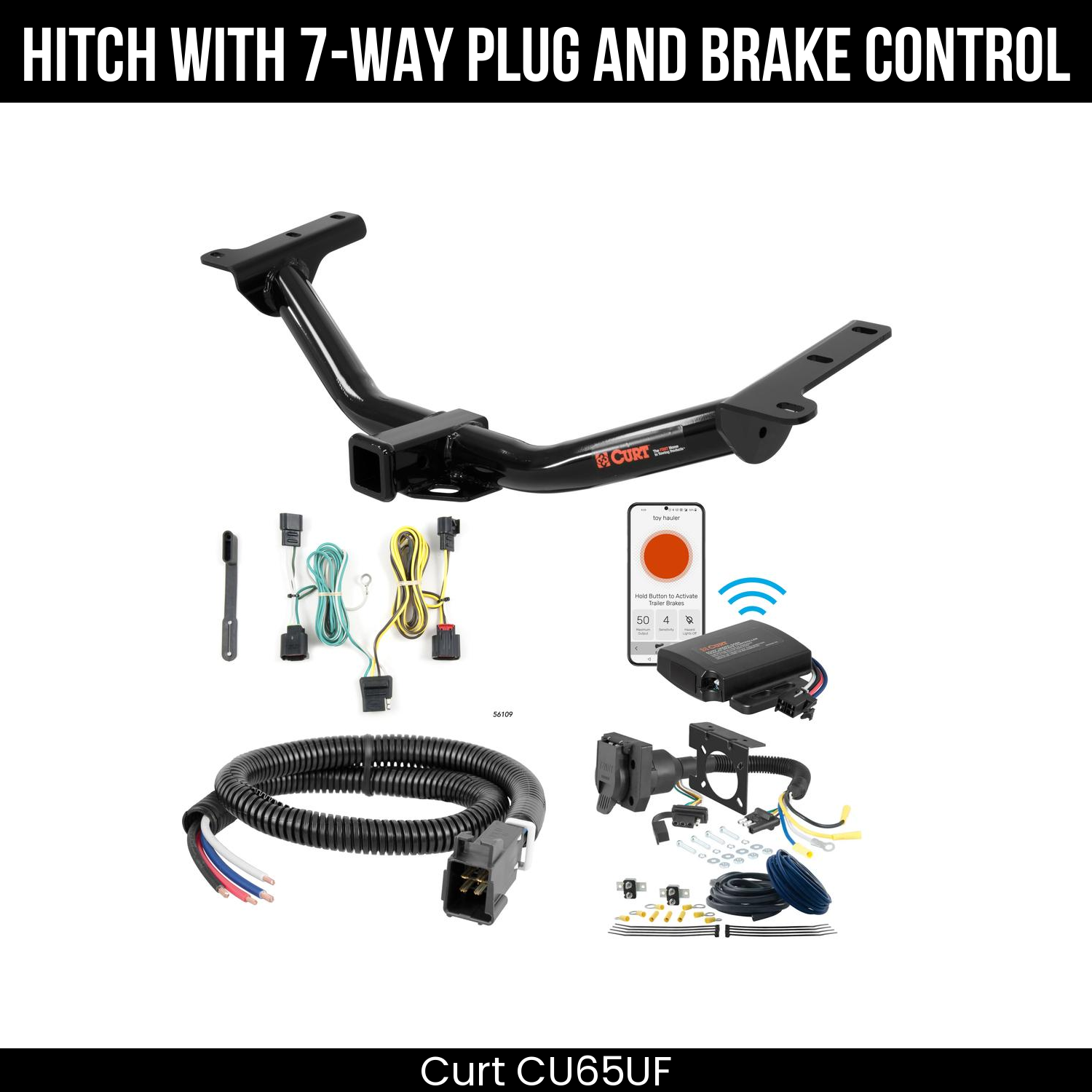 Trailer Hitch , 7-Way , Echo Under-Dash Brake Control