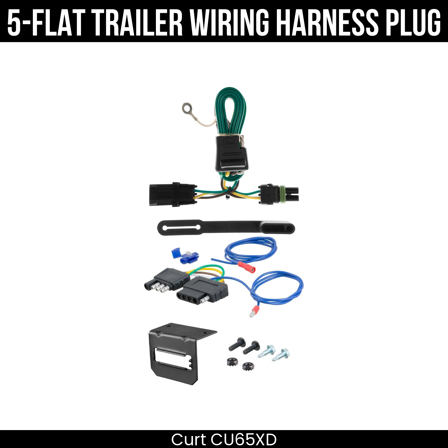 Trailer Wiring 5-Flat Plug w/ Bracket