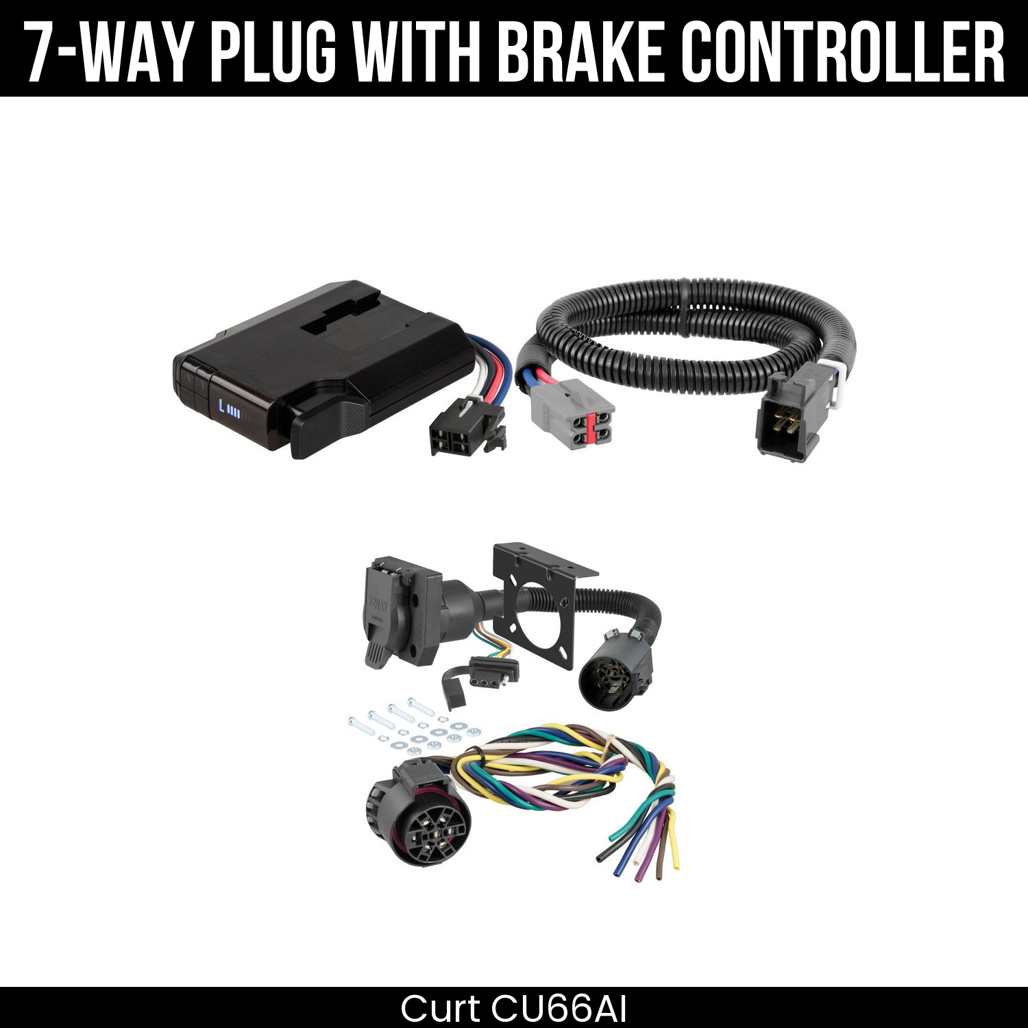 Trailer Wiring 7-Way Plug w/ Bracket , Venturer Brake Control