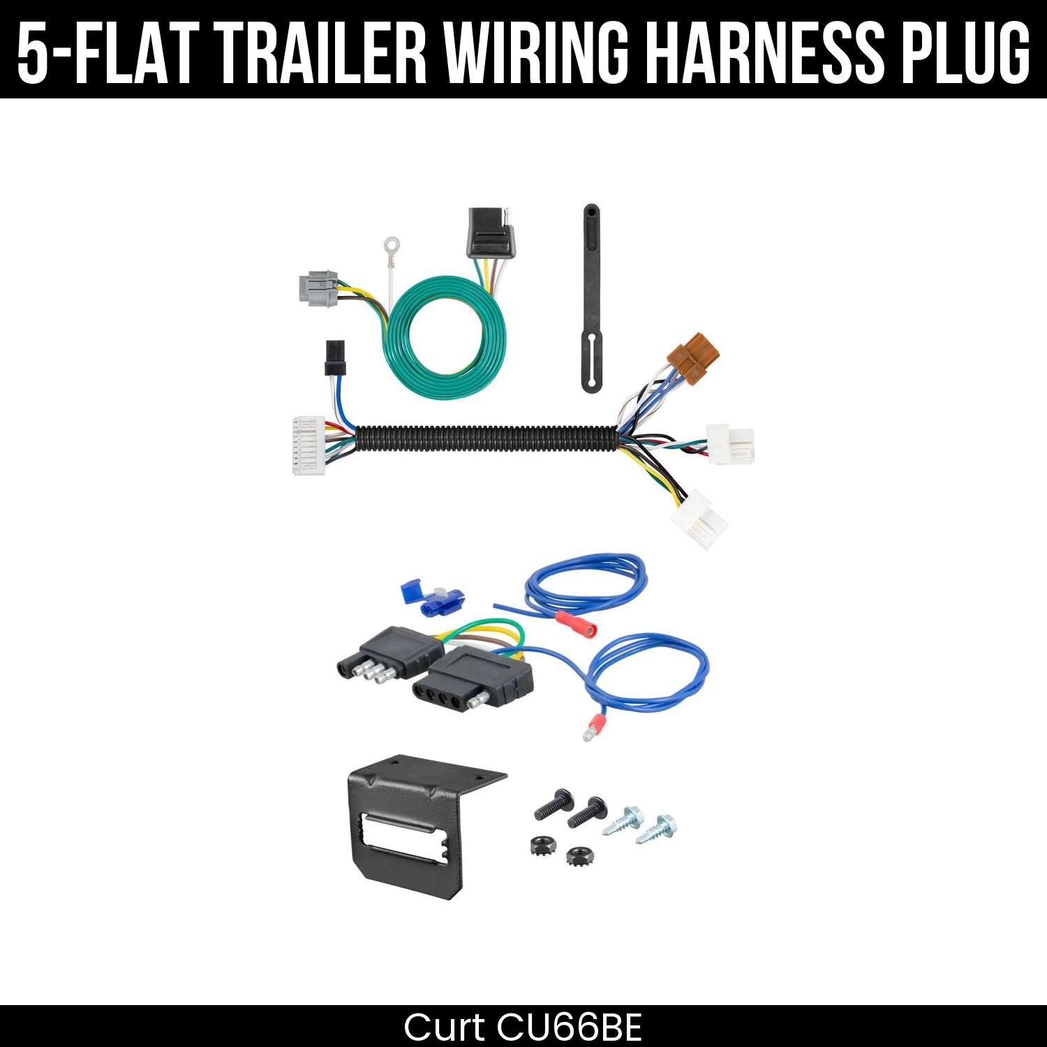 Trailer Wiring 5-Flat Plug w/ Bracket