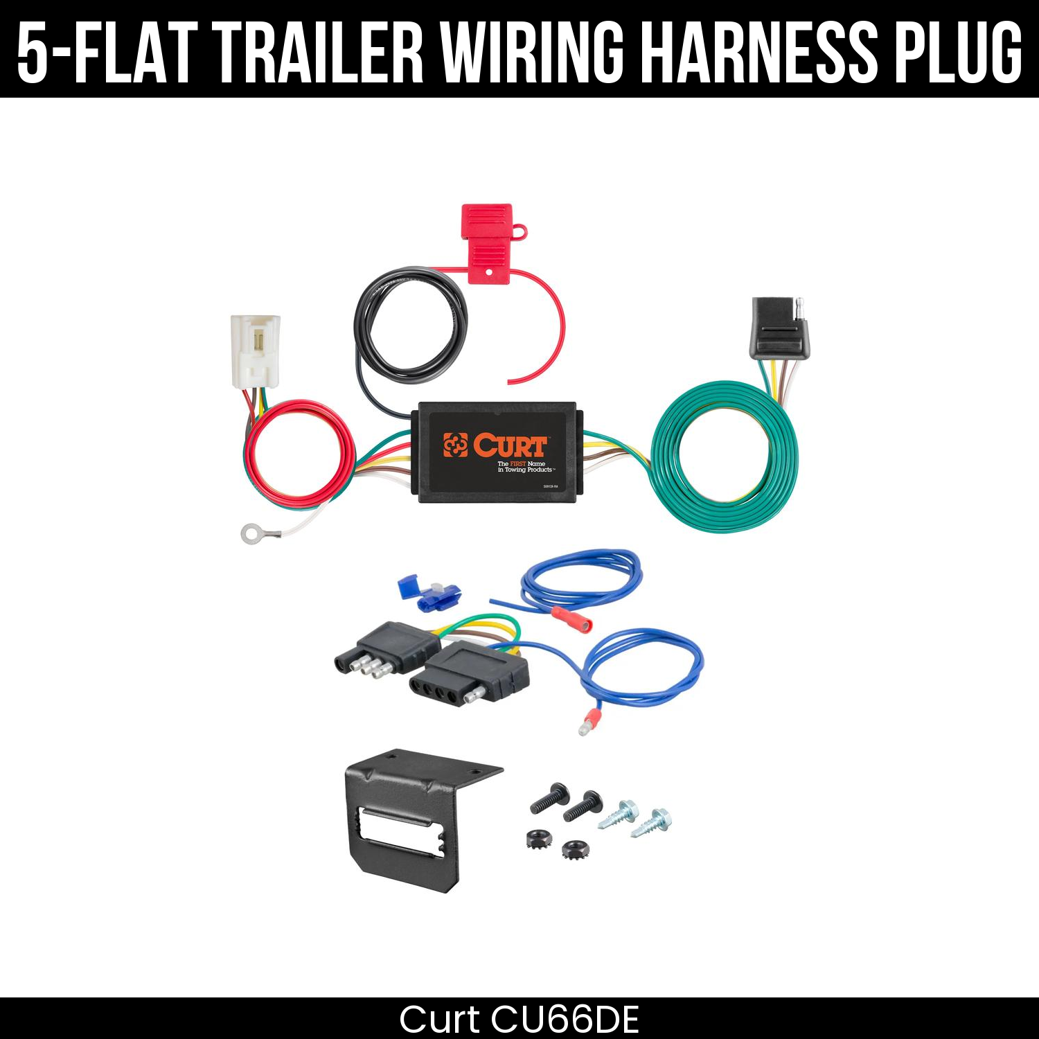 Trailer Wiring 5-Flat Plug w/ Bracket