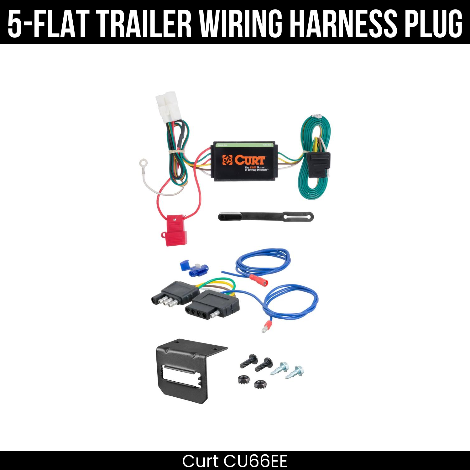 Trailer Wiring 5-Flat Plug w/ Bracket