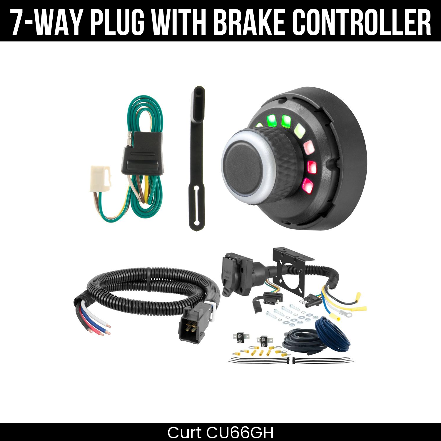 Trailer Wiring 7-Way Plug w/ Bracket , Spectrum Brake Control