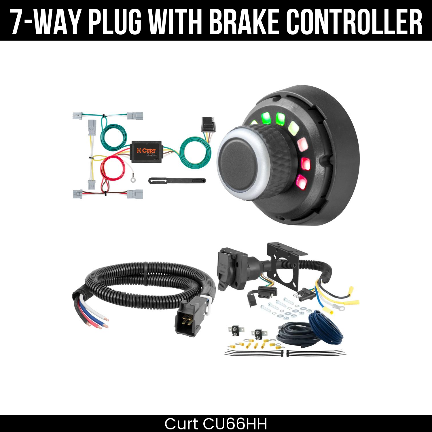 Trailer Wiring 7-Way Plug w/ Bracket , Spectrum Brake Control