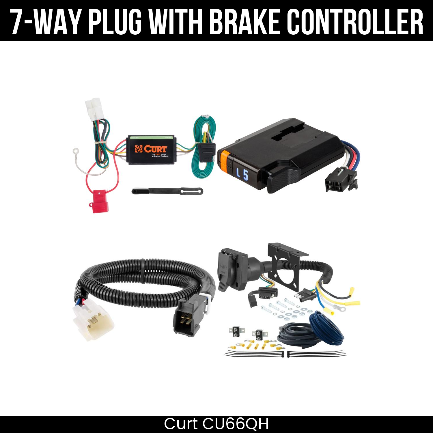 Trailer Wiring 7-Way Plug w/ Bracket , Discovery Next Brake Control