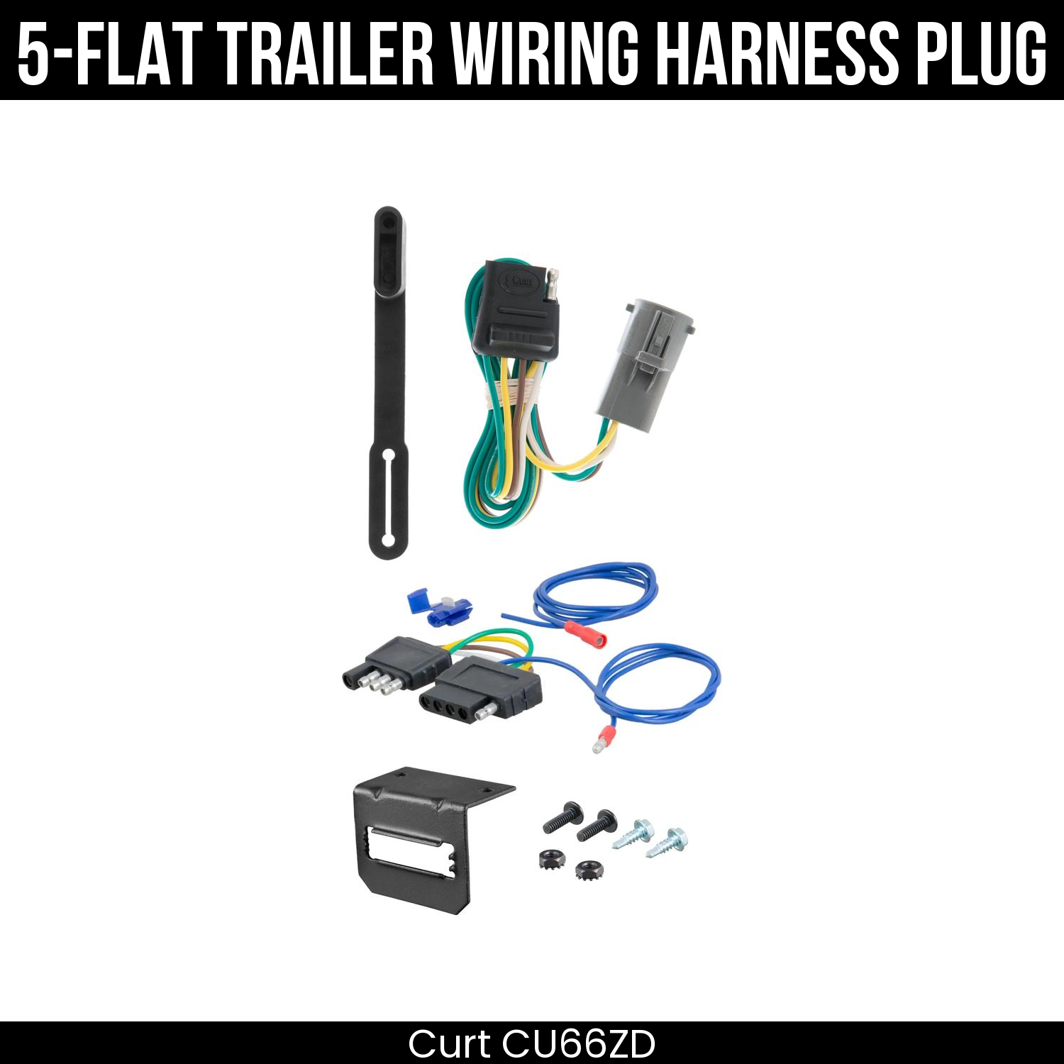 Trailer Wiring 5-Flat Plug w/ Bracket