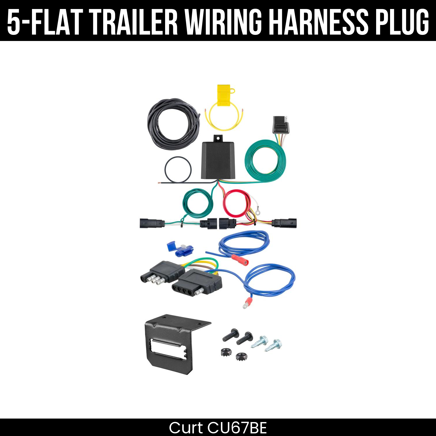 Trailer Wiring 5-Flat Plug w/ Bracket