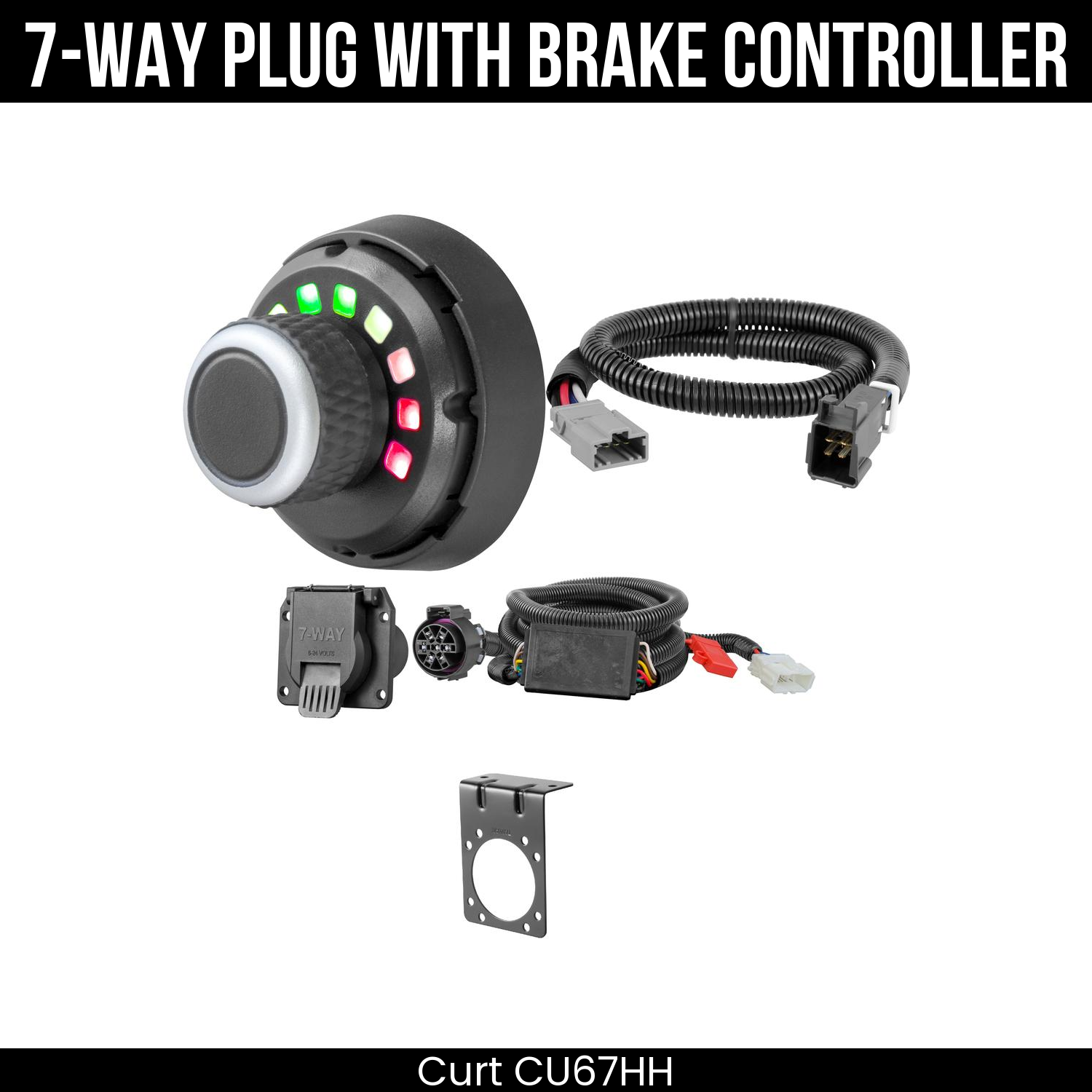 Trailer Wiring 7-Way Plug w/ Bracket , Spectrum Brake Control