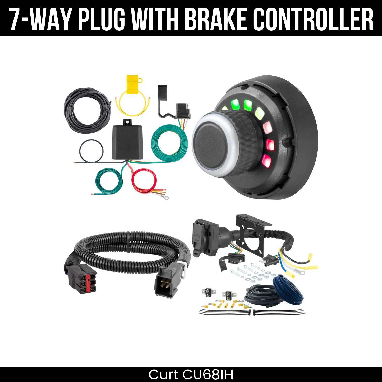 Trailer Wiring 7-Way Plug w/ Bracket , Spectrum Brake Control
