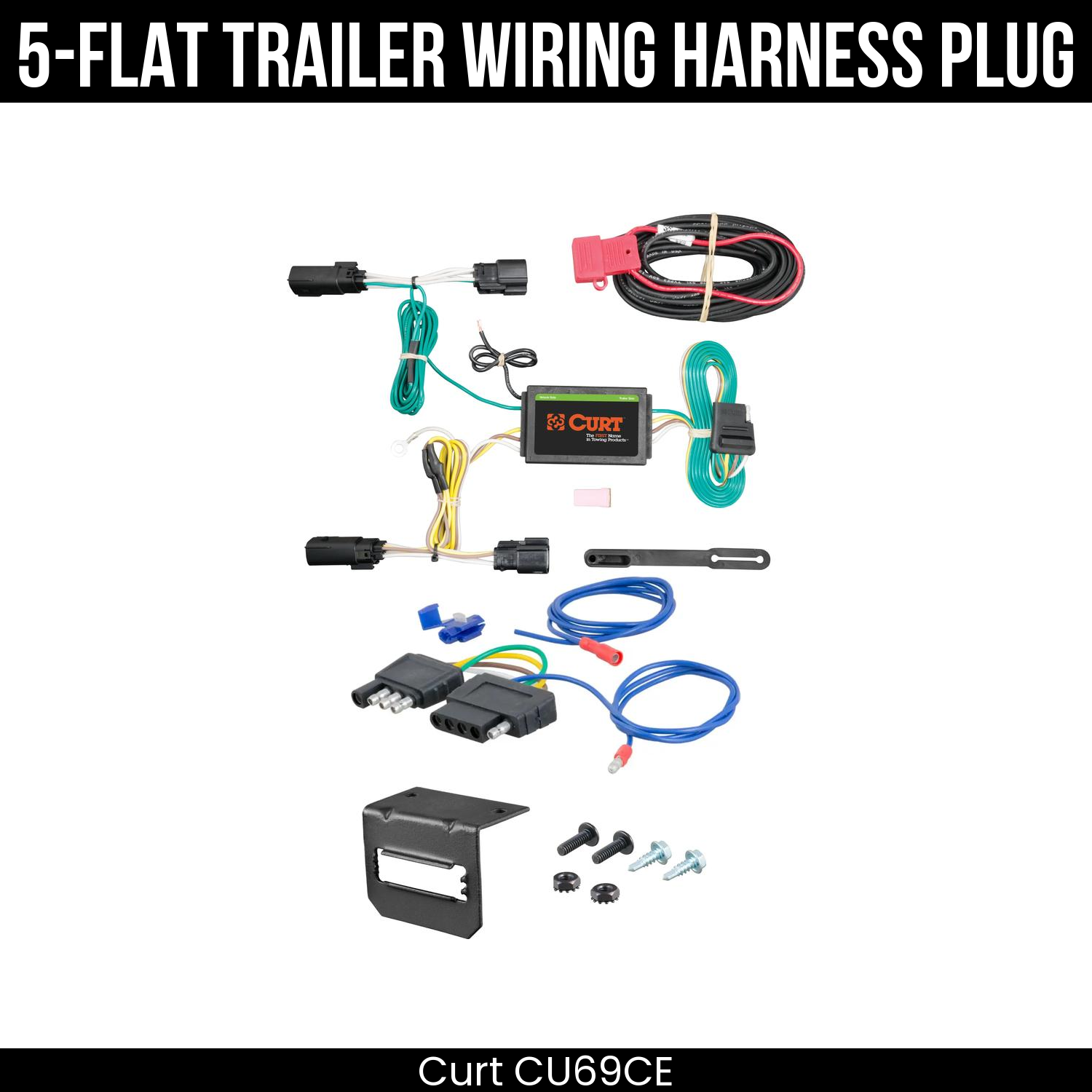 Trailer Wiring 5-Flat Plug w/ Bracket