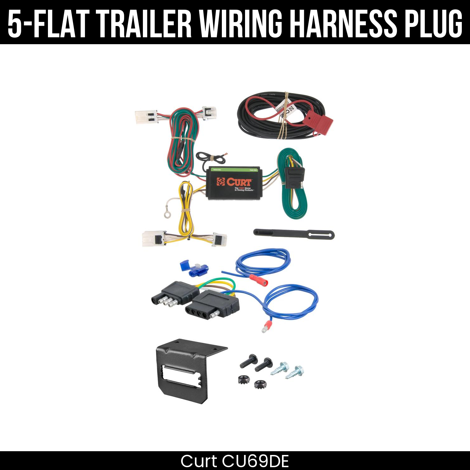 Trailer Wiring 5-Flat Plug w/ Bracket