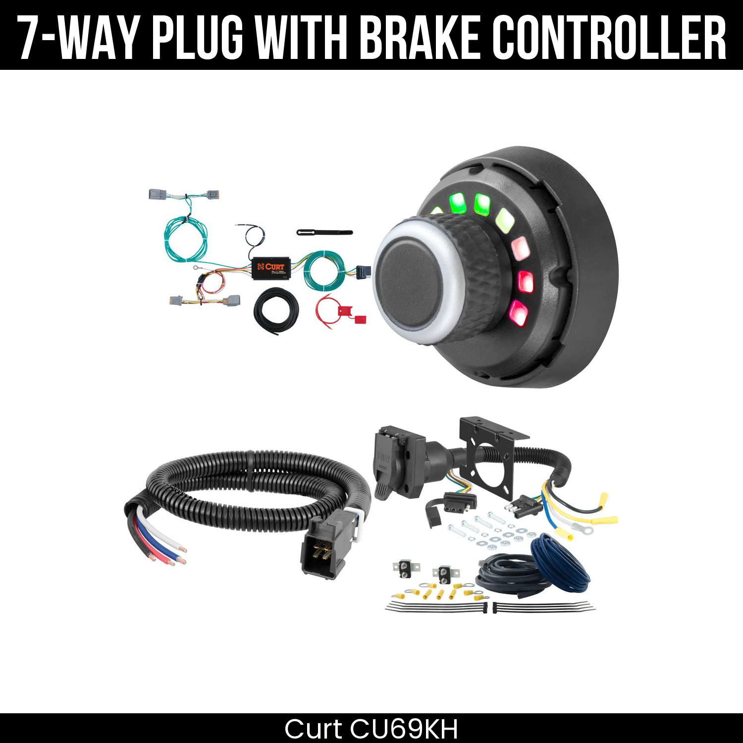 Trailer Wiring 7-Way Plug w/ Bracket , Spectrum Brake Control