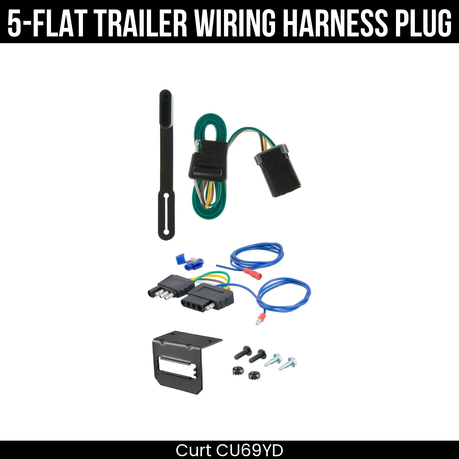 Trailer Wiring 5-Flat Plug w/ Bracket