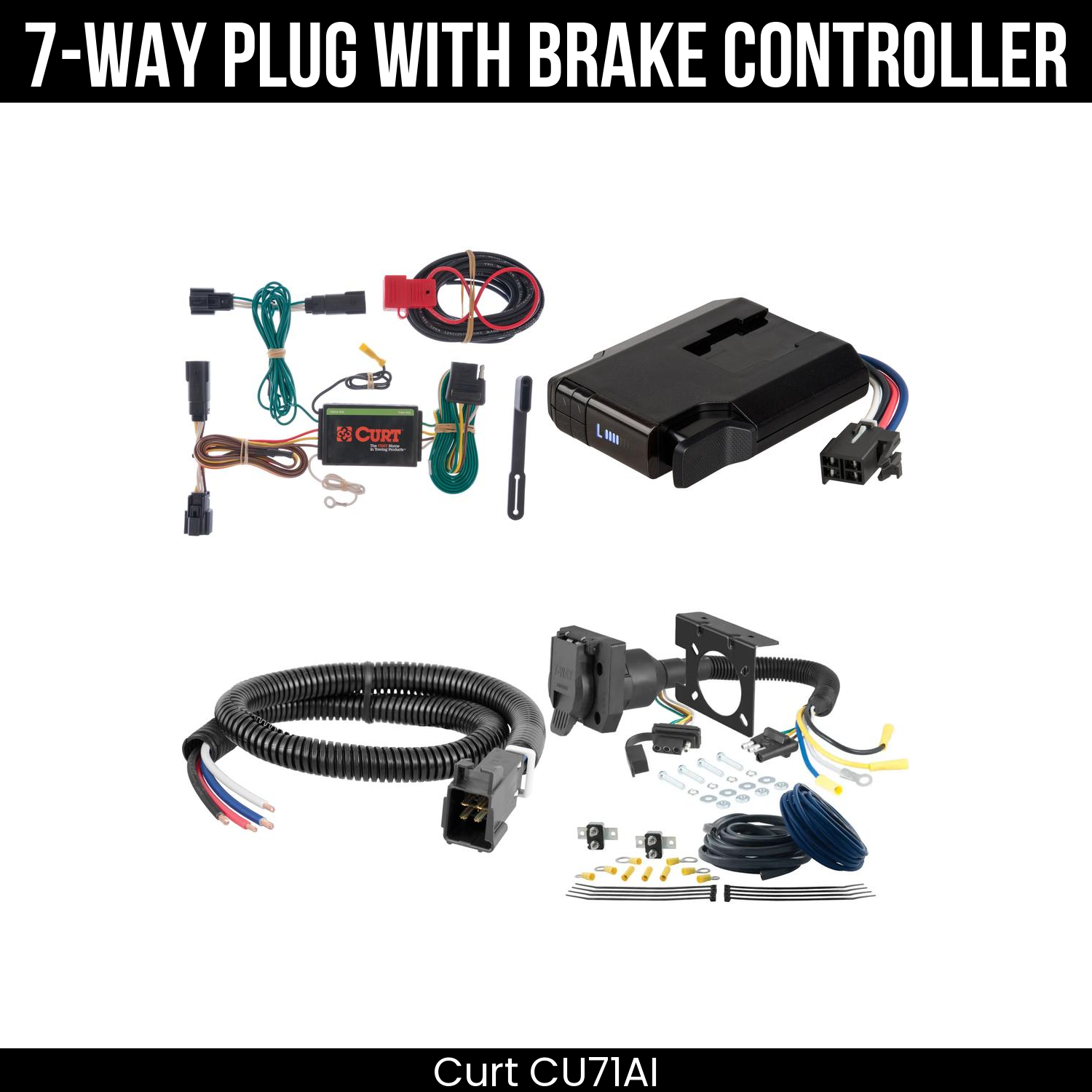 Trailer Wiring 7-Way Plug w/ Bracket , Venturer Brake Control