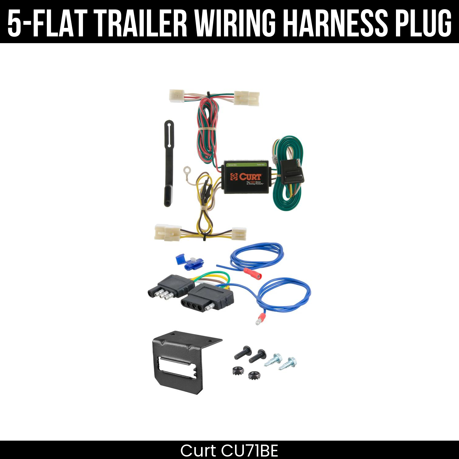 Trailer Wiring 5-Flat Plug w/ Bracket