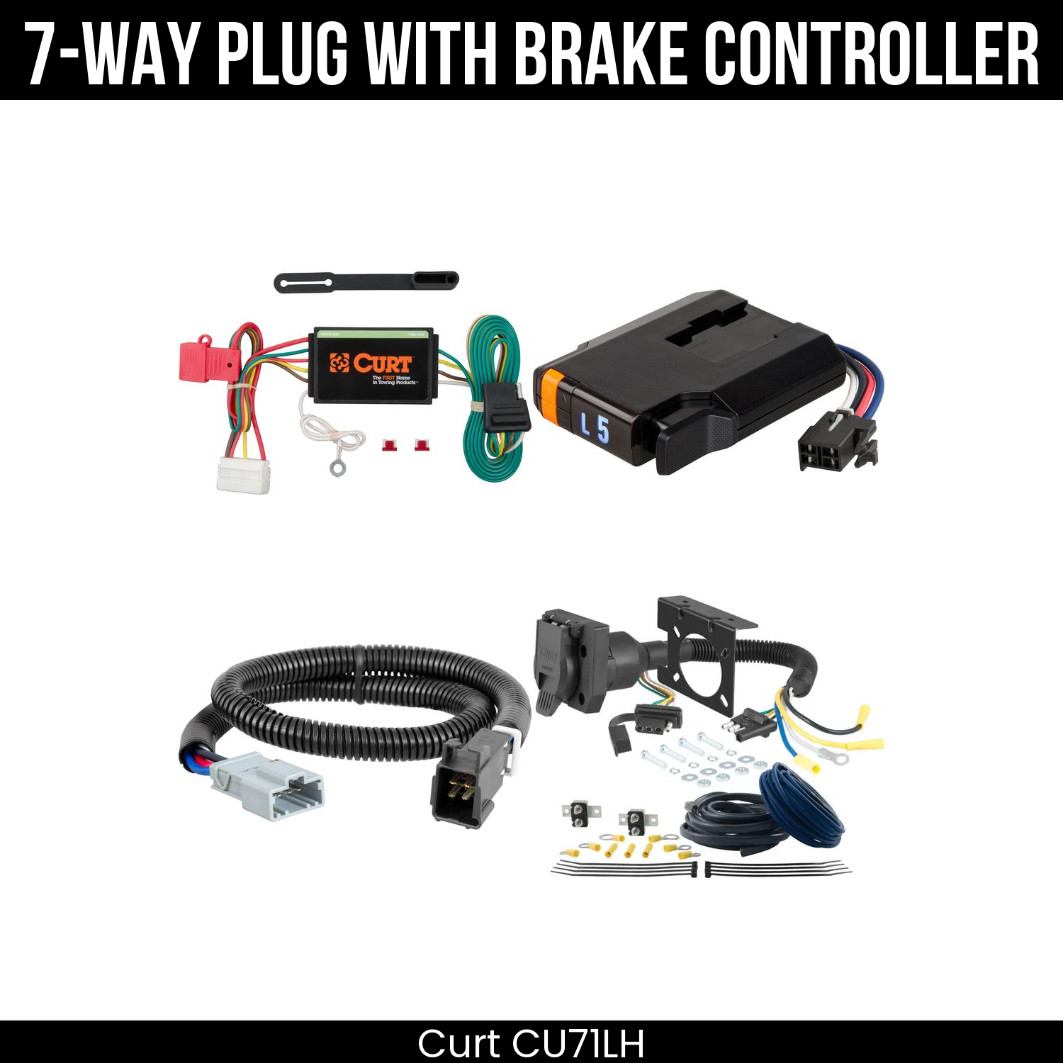 Trailer Wiring 7-Way Plug w/ Bracket , Discovery Next Brake Control