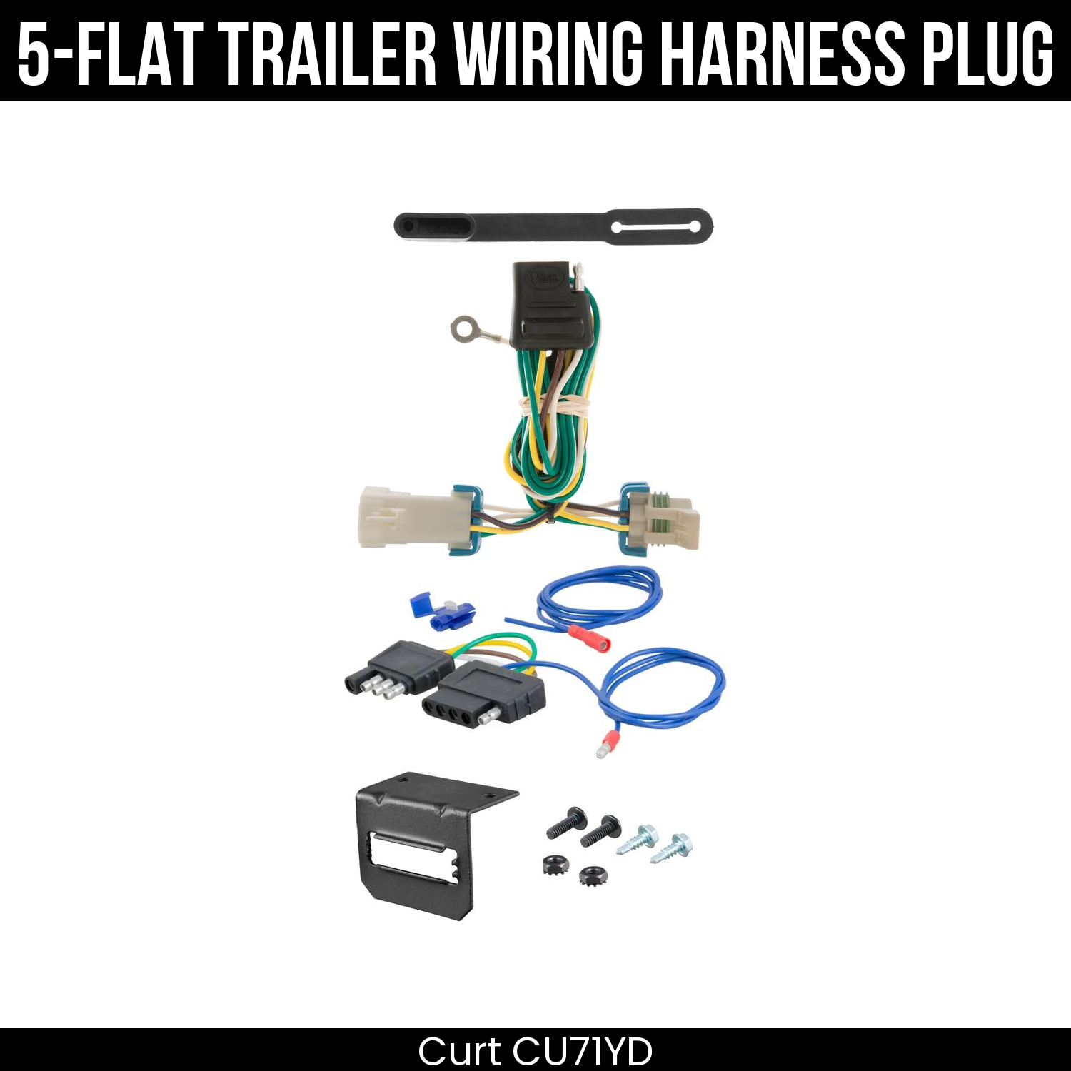 Trailer Wiring 5-Flat Plug w/ Bracket