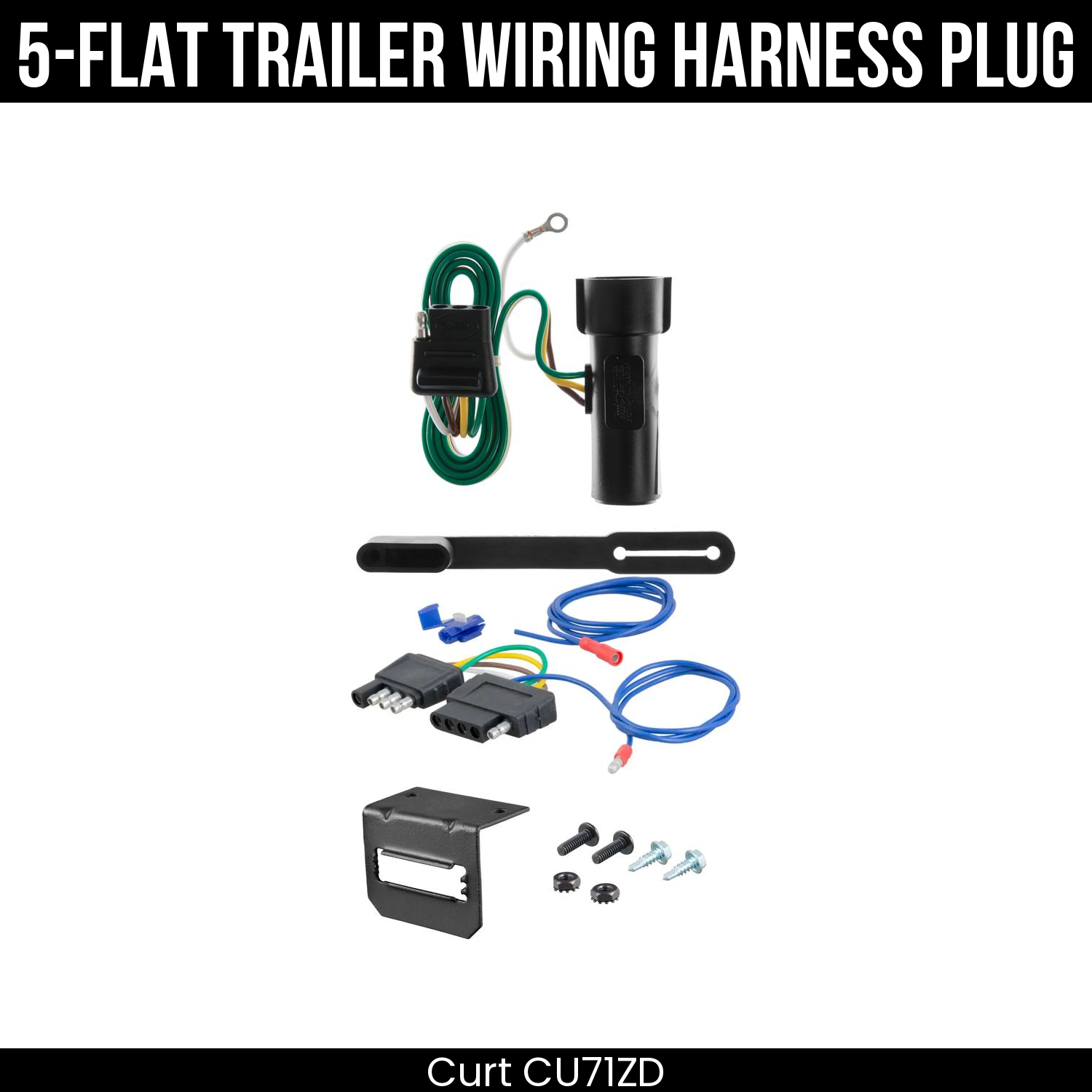 Trailer Wiring 5-Flat Plug w/ Bracket