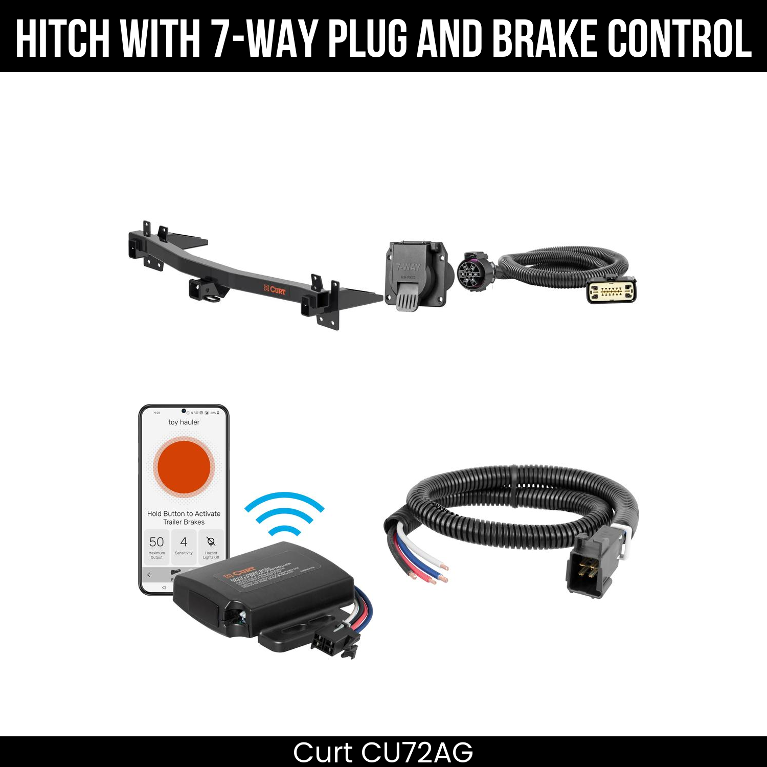 Trailer Hitch , 7-Way , Echo Under-Dash Brake Control