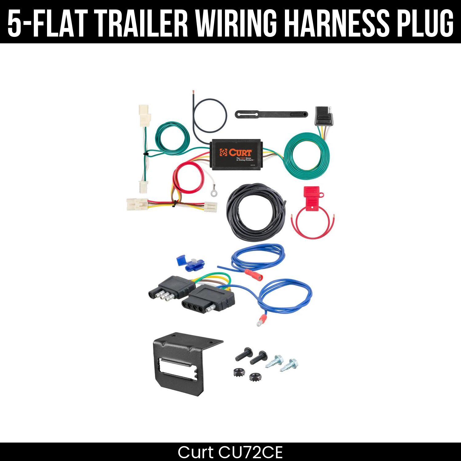 Trailer Wiring 5-Flat Plug w/ Bracket
