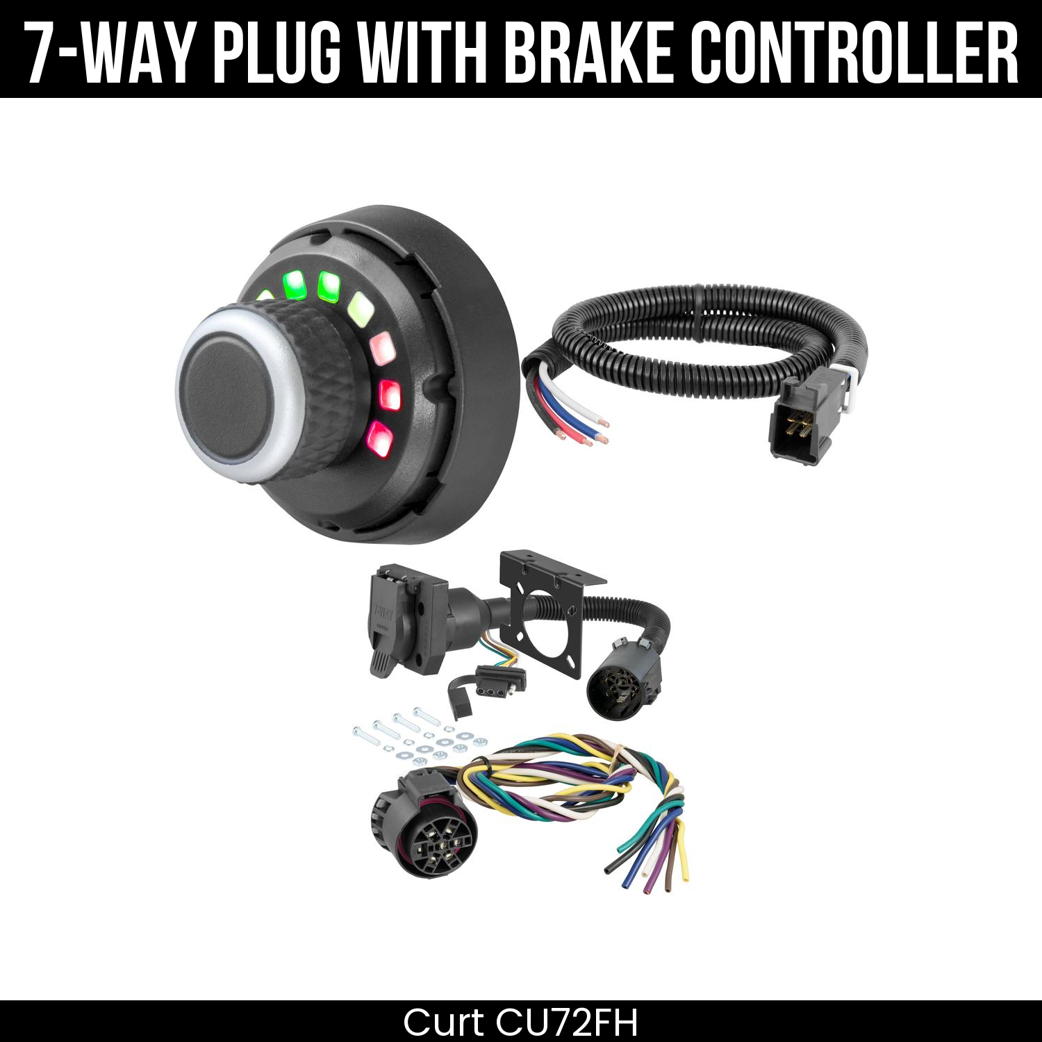 Trailer Wiring 7-Way Plug w/ Bracket , Spectrum Brake Control