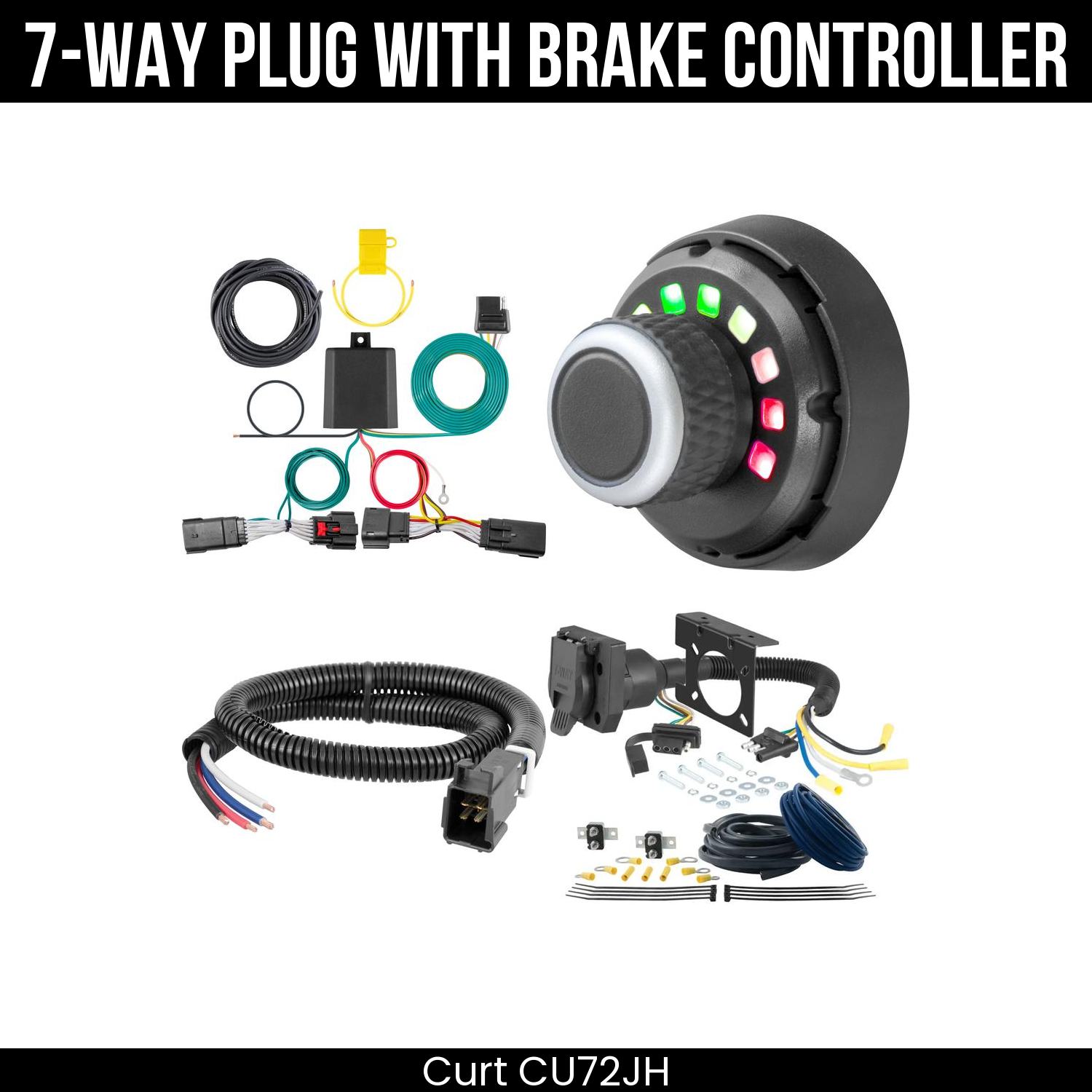 Trailer Wiring 7-Way Plug w/ Bracket , Spectrum Brake Control