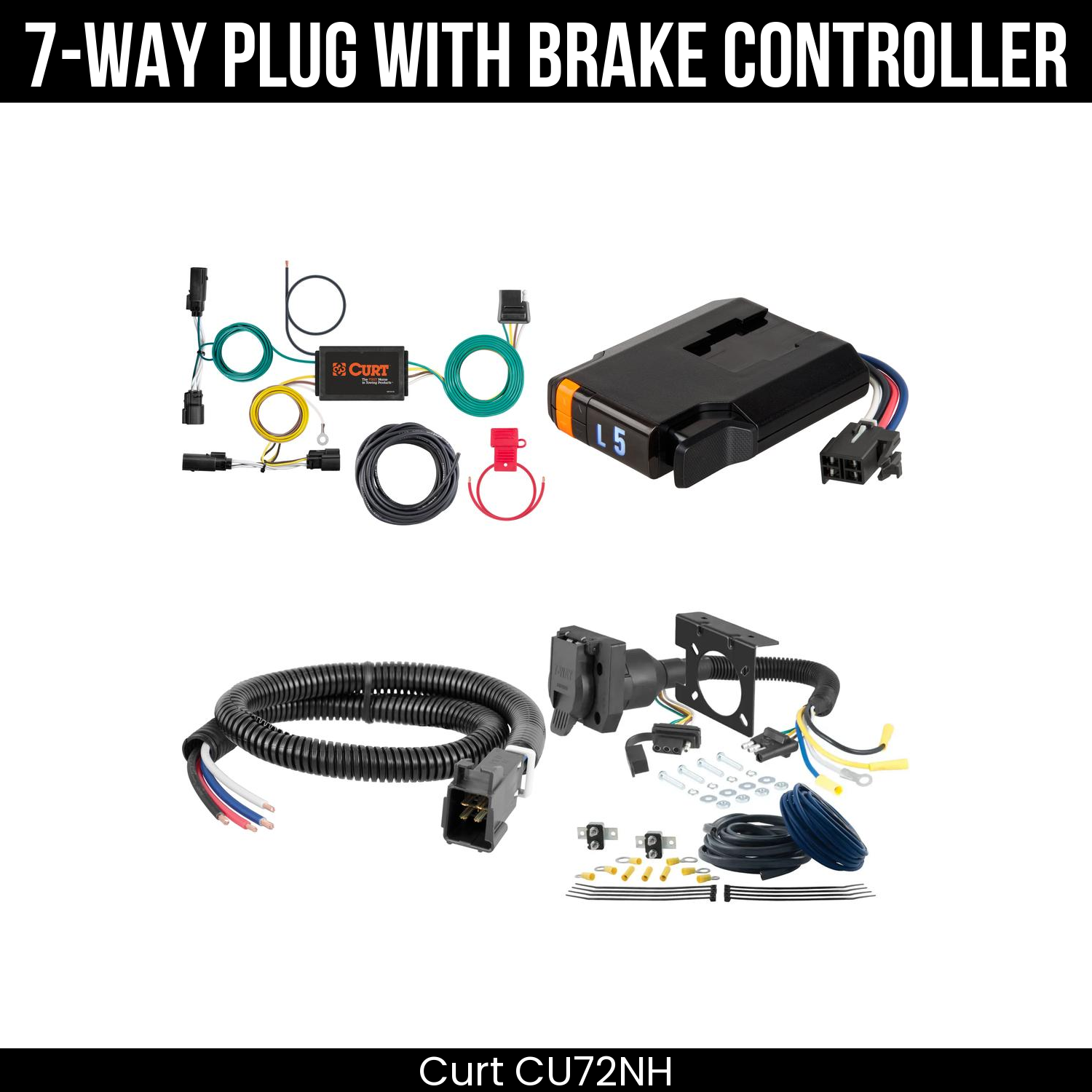 Trailer Wiring 7-Way Plug w/ Bracket , Discovery Next Brake Control