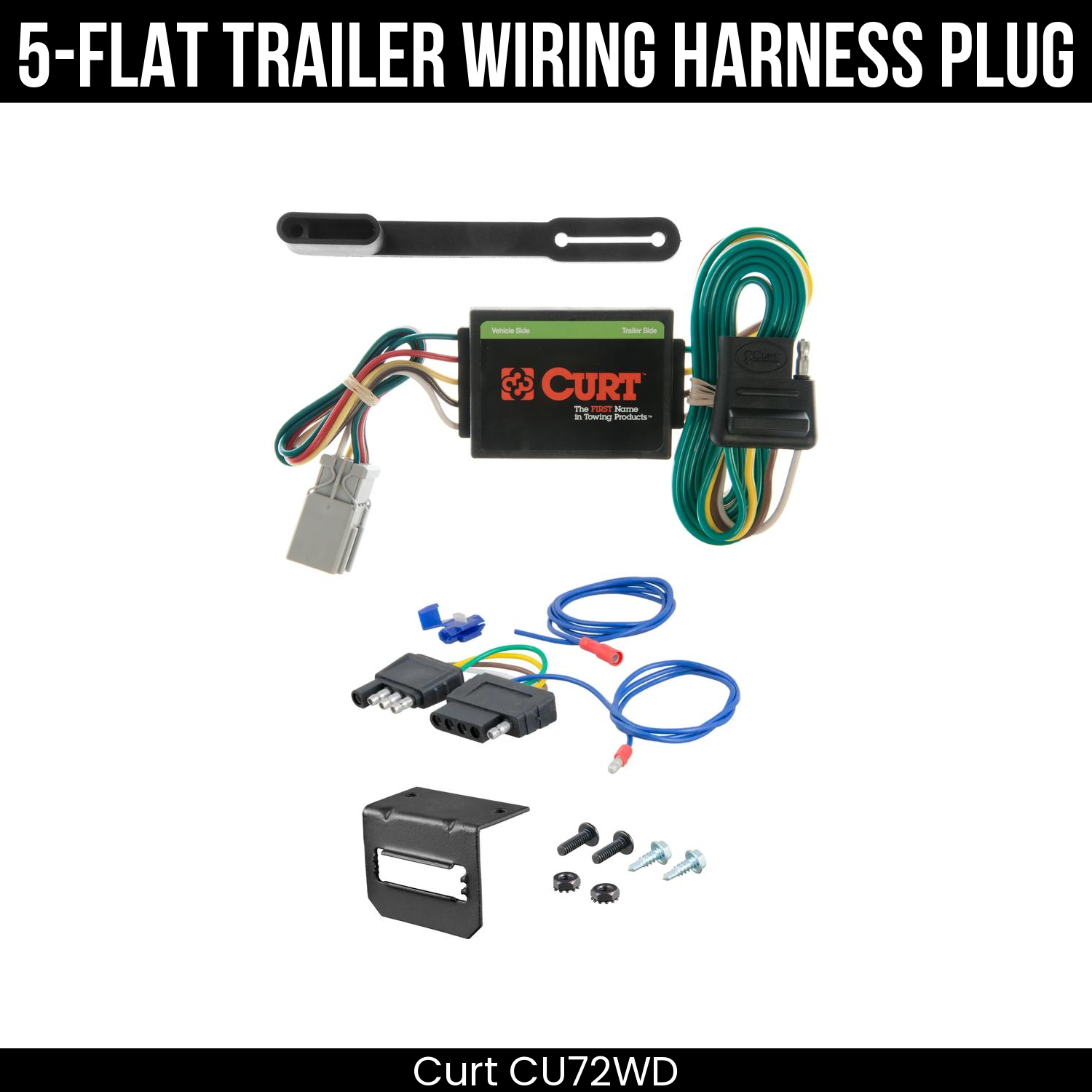 Trailer Wiring 5-Flat Plug w/ Bracket