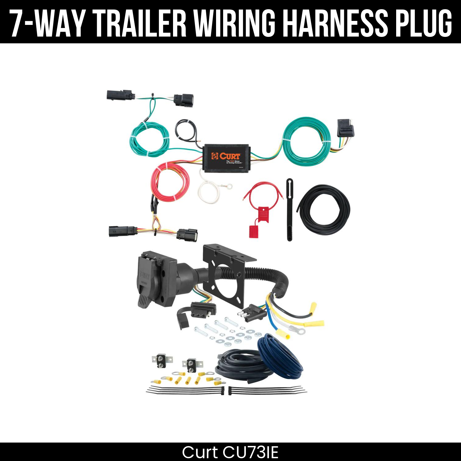 Trailer Wiring 7-Way Plug w/ Bracket