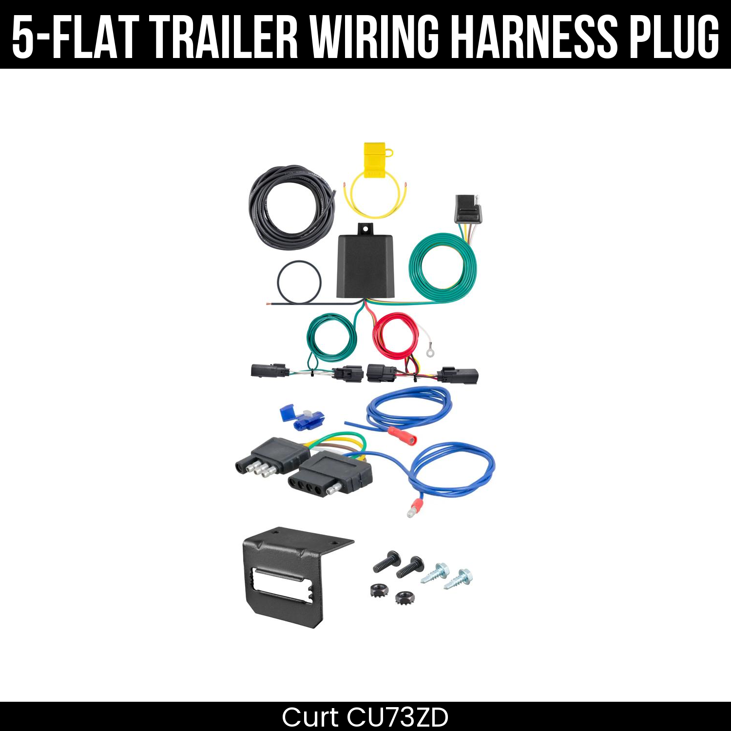 Trailer Wiring 5-Flat Plug w/ Bracket