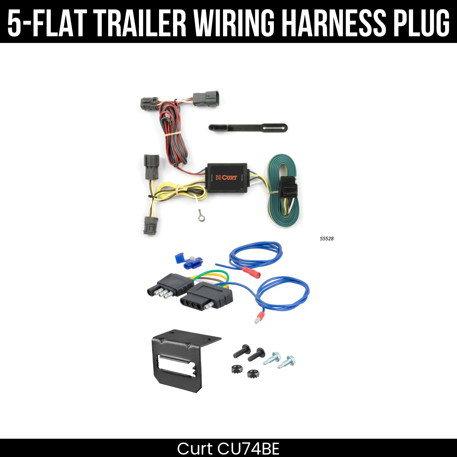 Trailer Wiring 5-Flat Plug w/ Bracket
