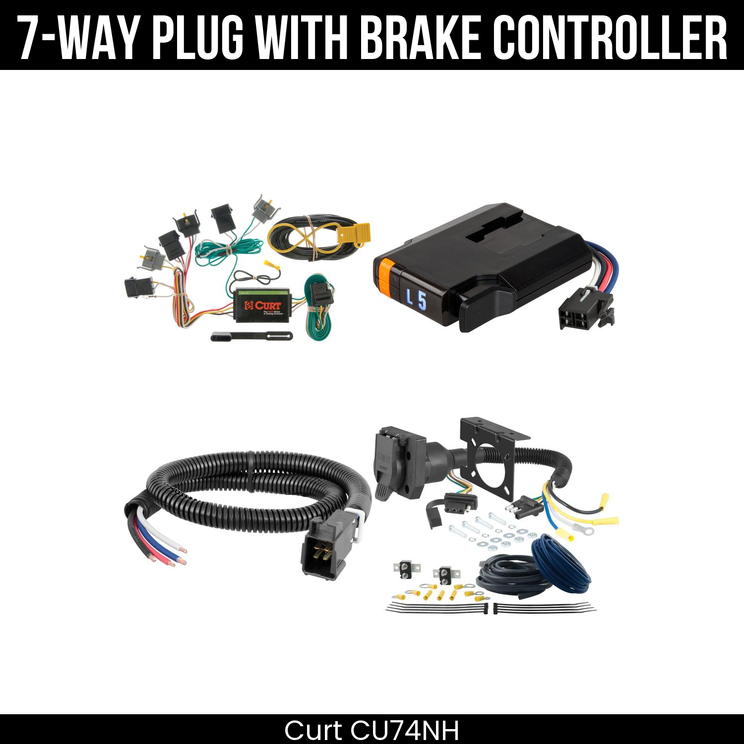 Trailer Wiring 7-Way Plug w/ Bracket , Discovery Next Brake Control