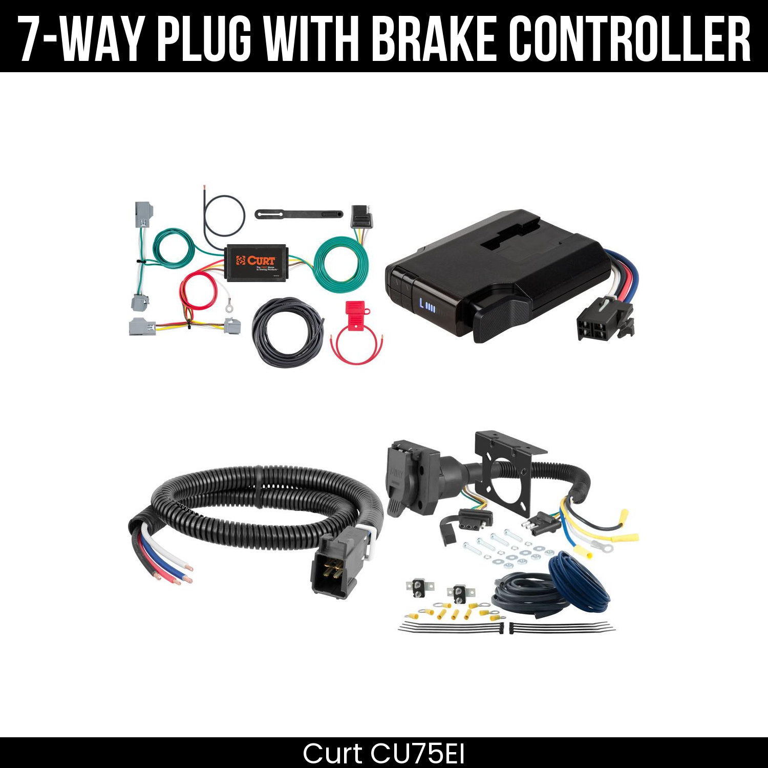 Trailer Wiring 7-Way Plug w/ Bracket , Venturer Brake Control