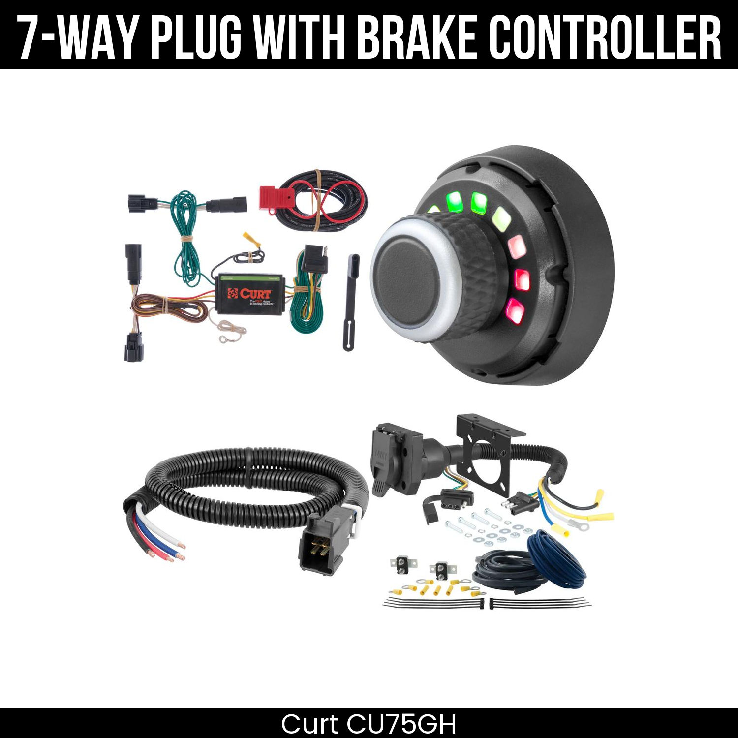 Trailer Wiring 7-Way Plug w/ Bracket , Spectrum Brake Control