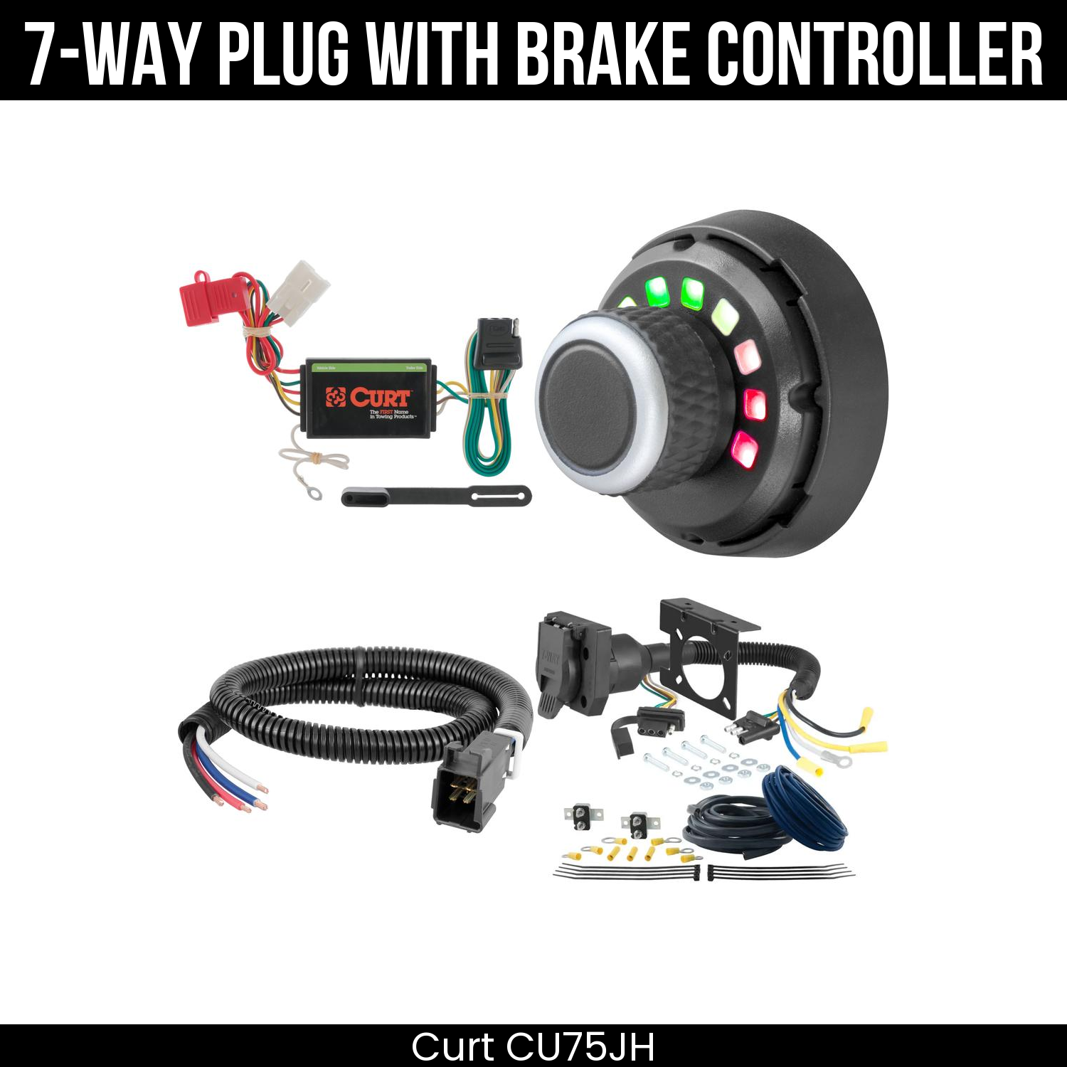 Trailer Wiring 7-Way Plug w/ Bracket , Spectrum Brake Control