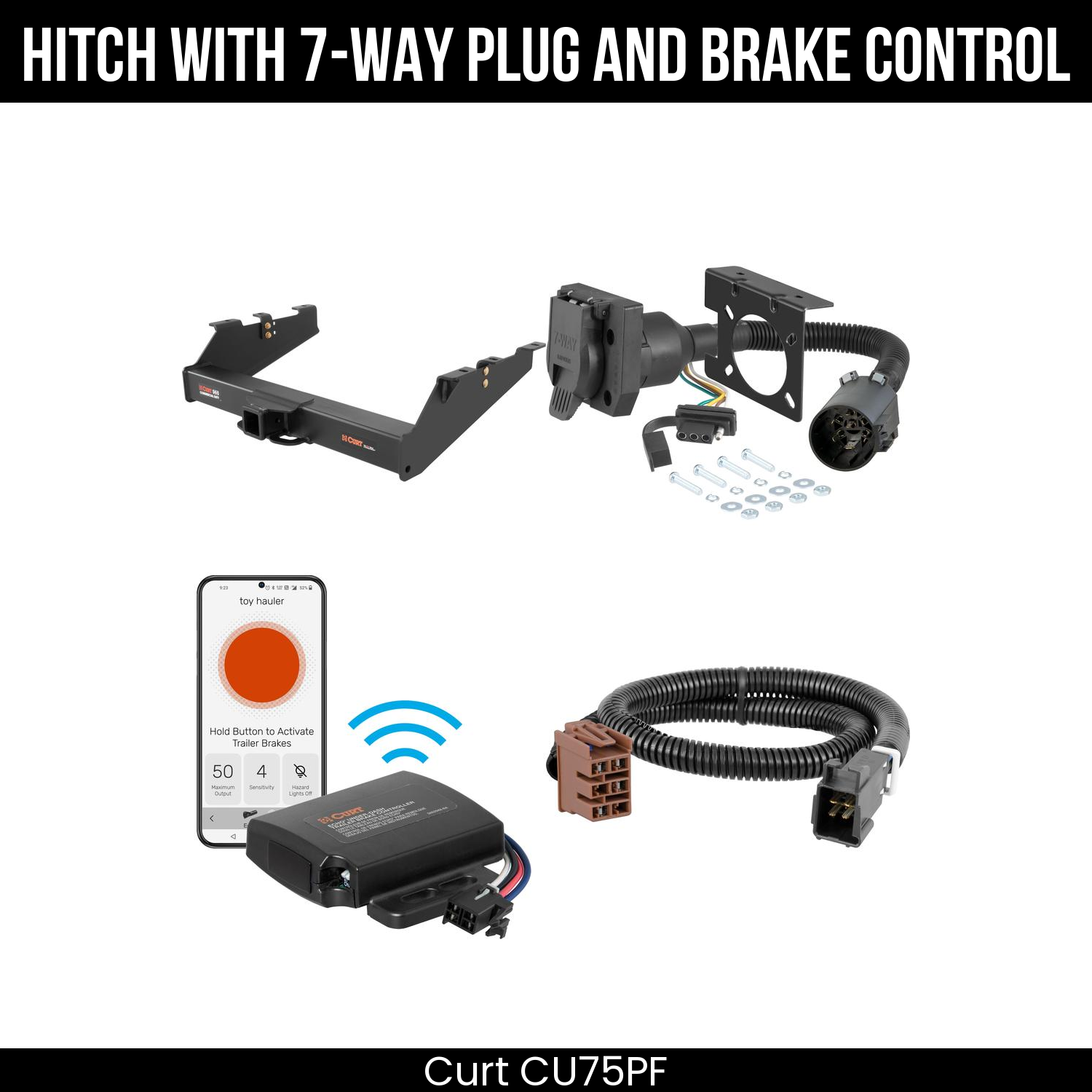 Trailer Hitch , 7-Way , Echo Under-Dash Brake Control