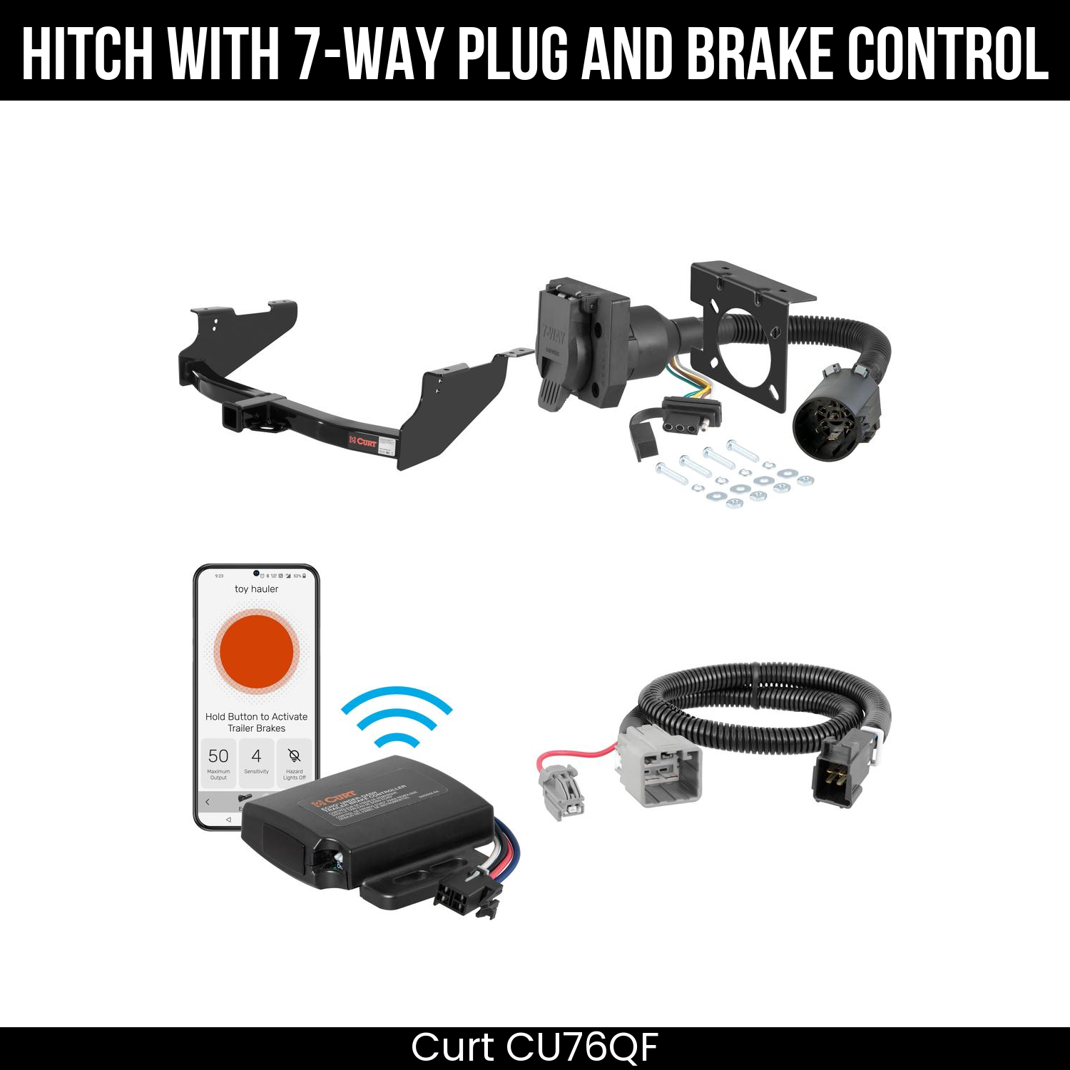 Trailer Hitch , 7-Way , Echo Under-Dash Brake Control